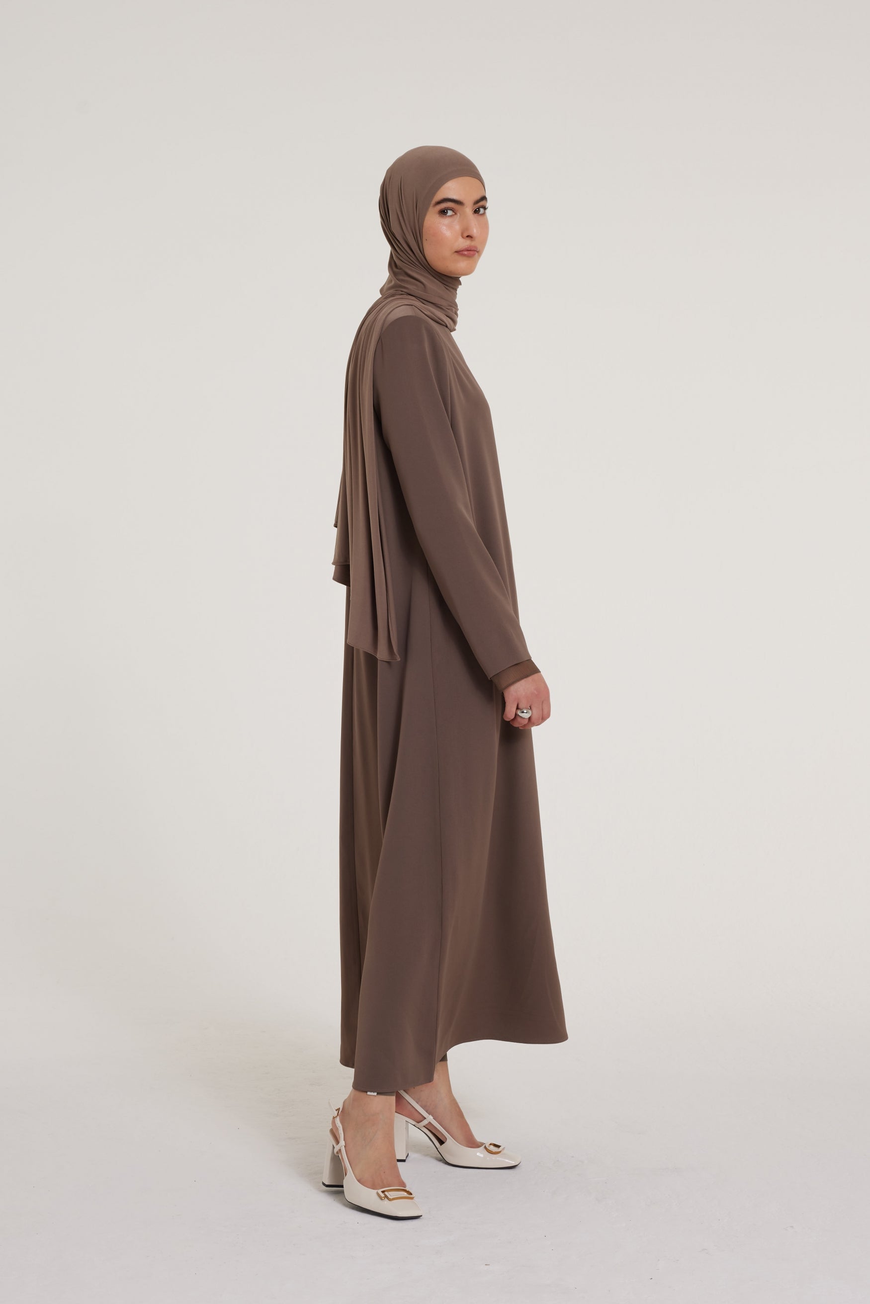 Satin Dress | Ash Brown