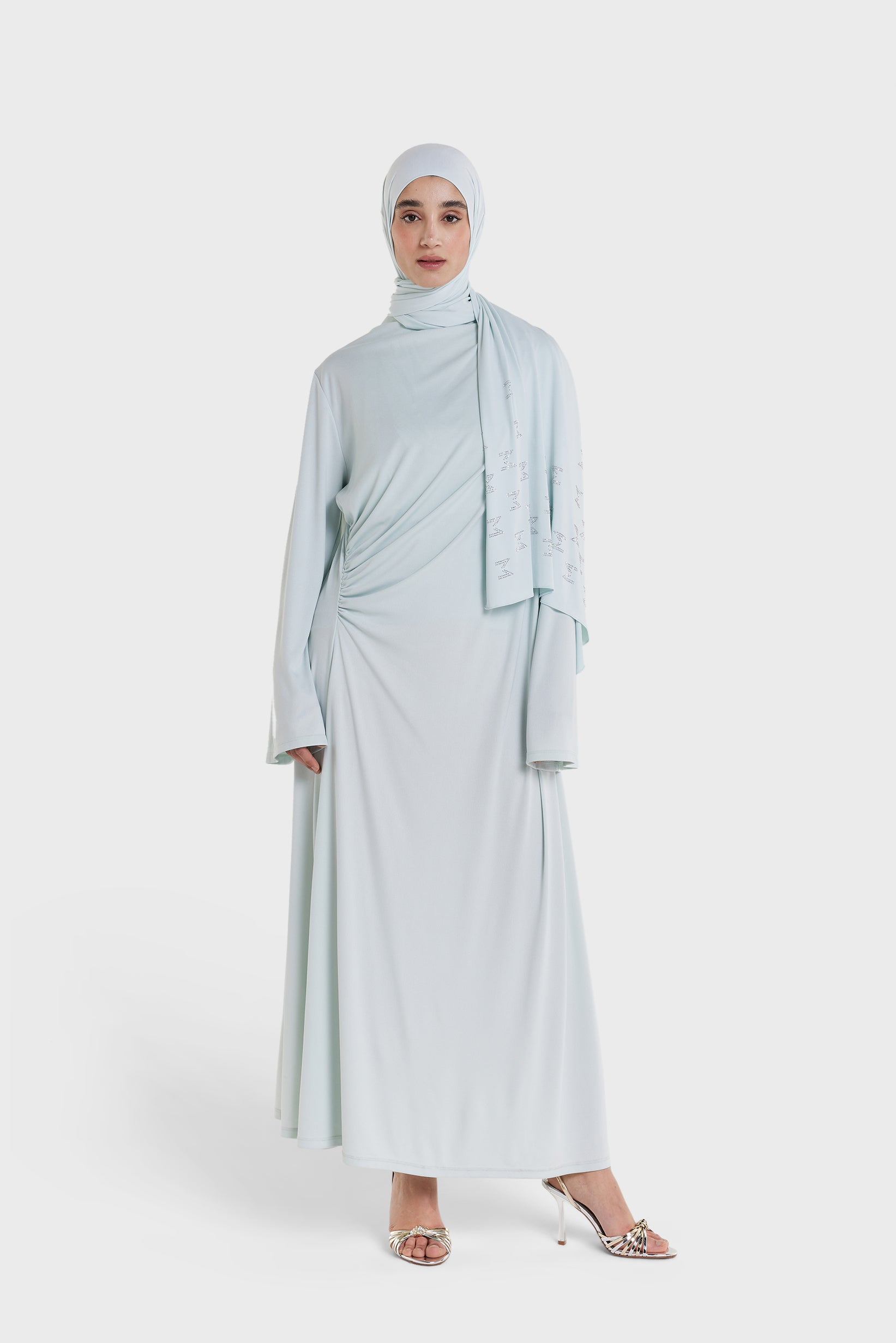 Draped Jersey Dress | Ice Blue