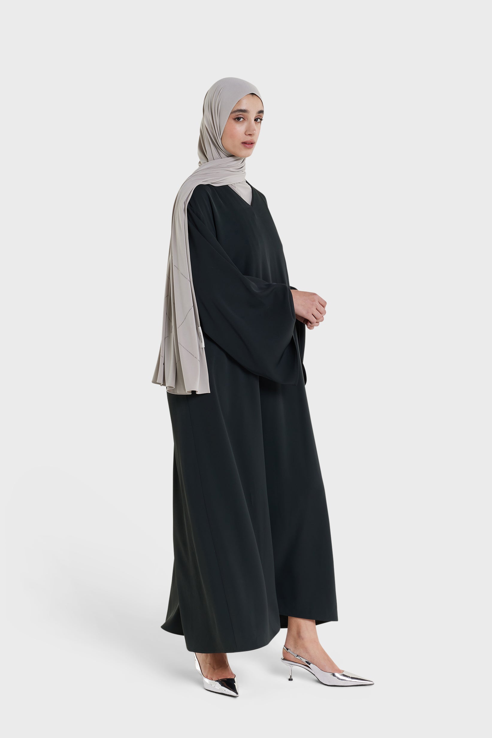 Roll Up Kaftan Dress | Black