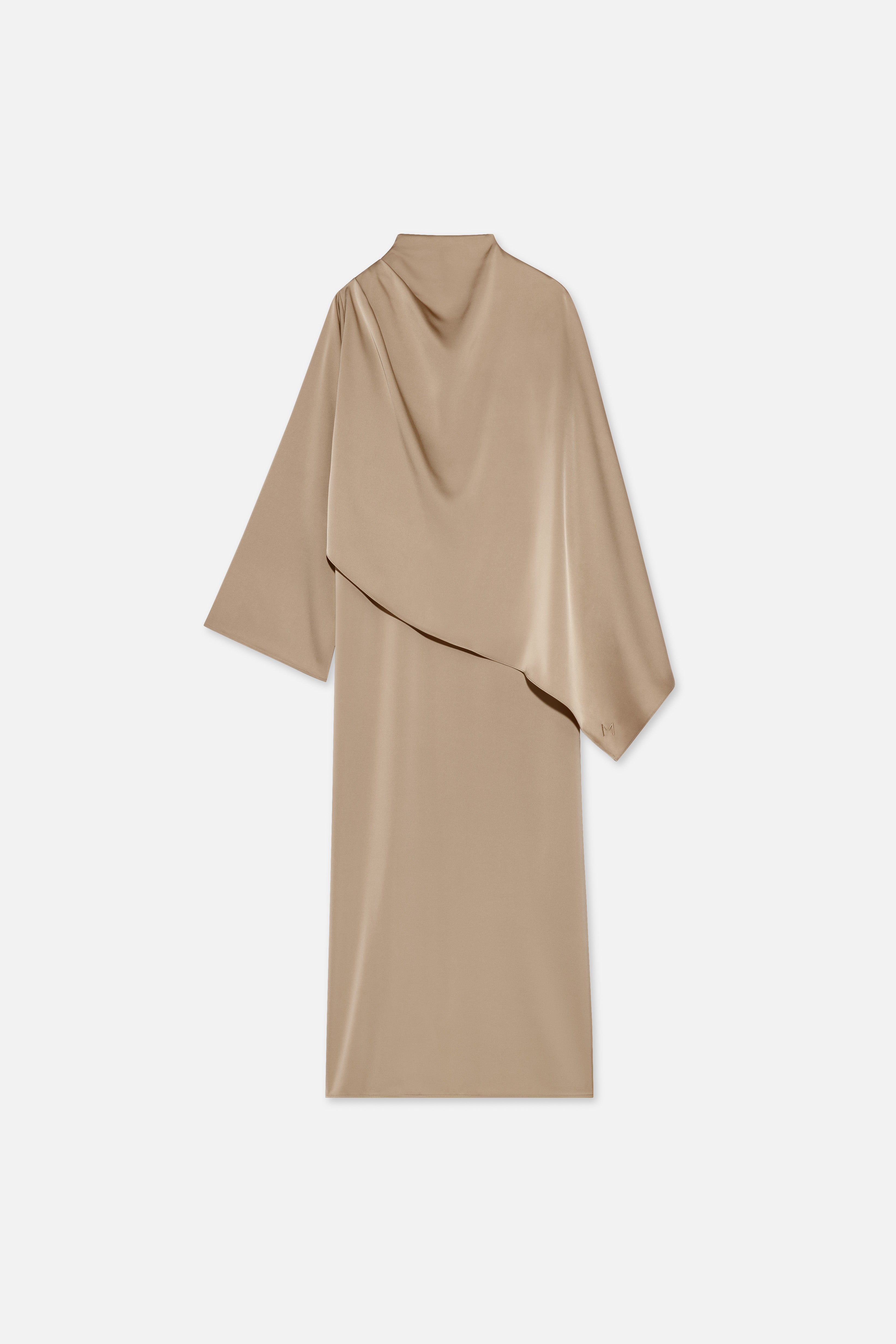 Flat lay front mocha colored dress
