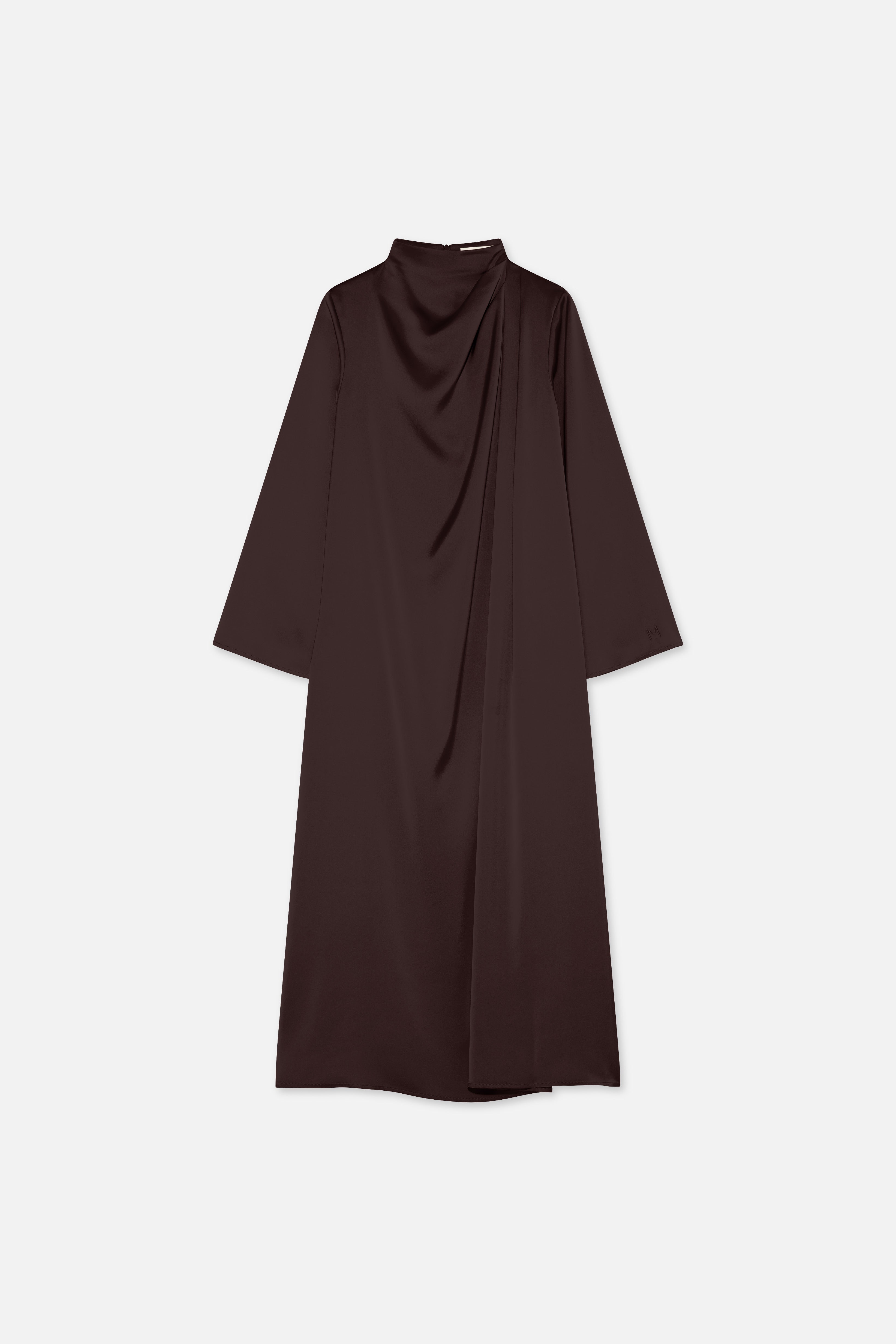 Flat lay front dark brown dress