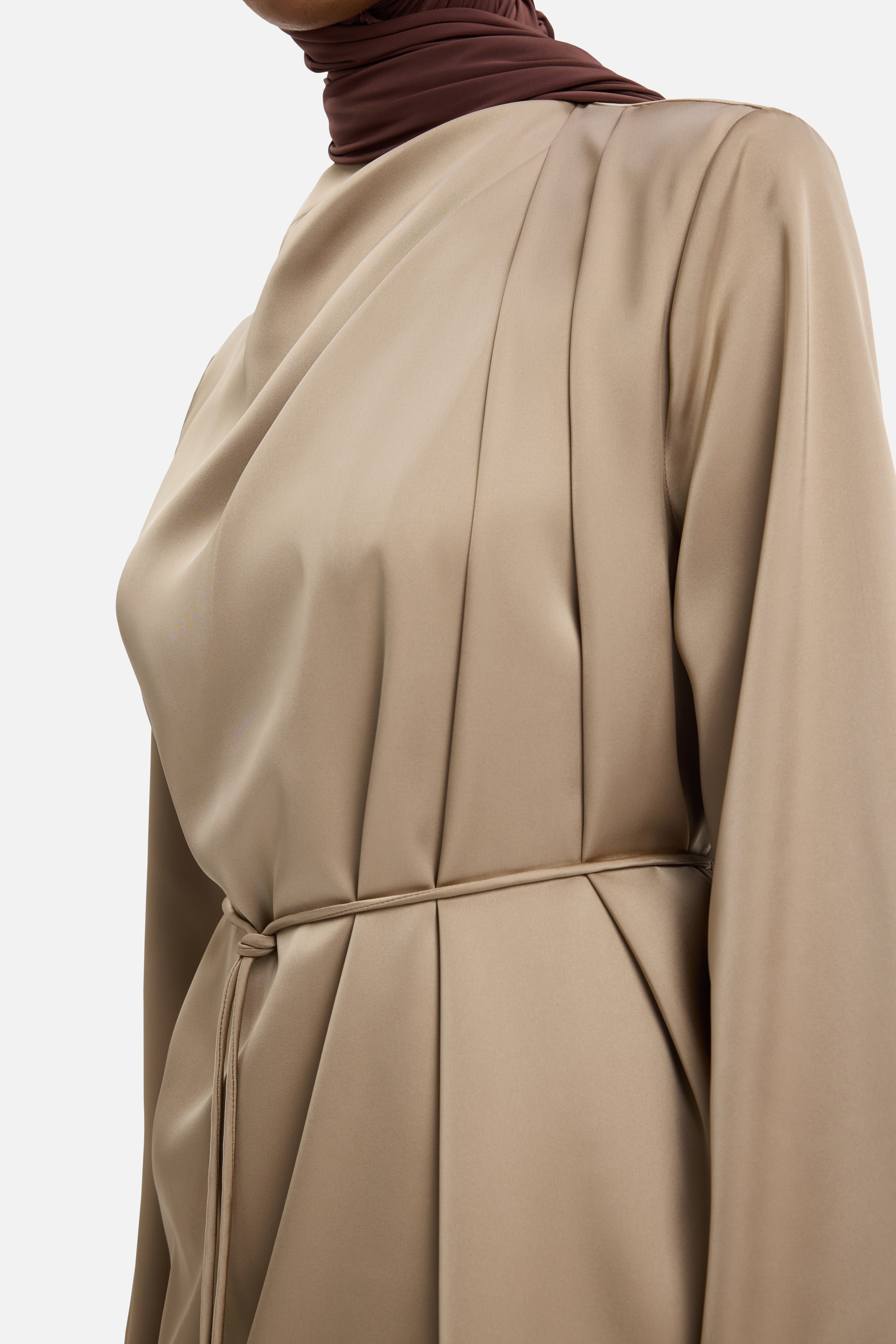 Detail shot pleats on shoulder of blouse