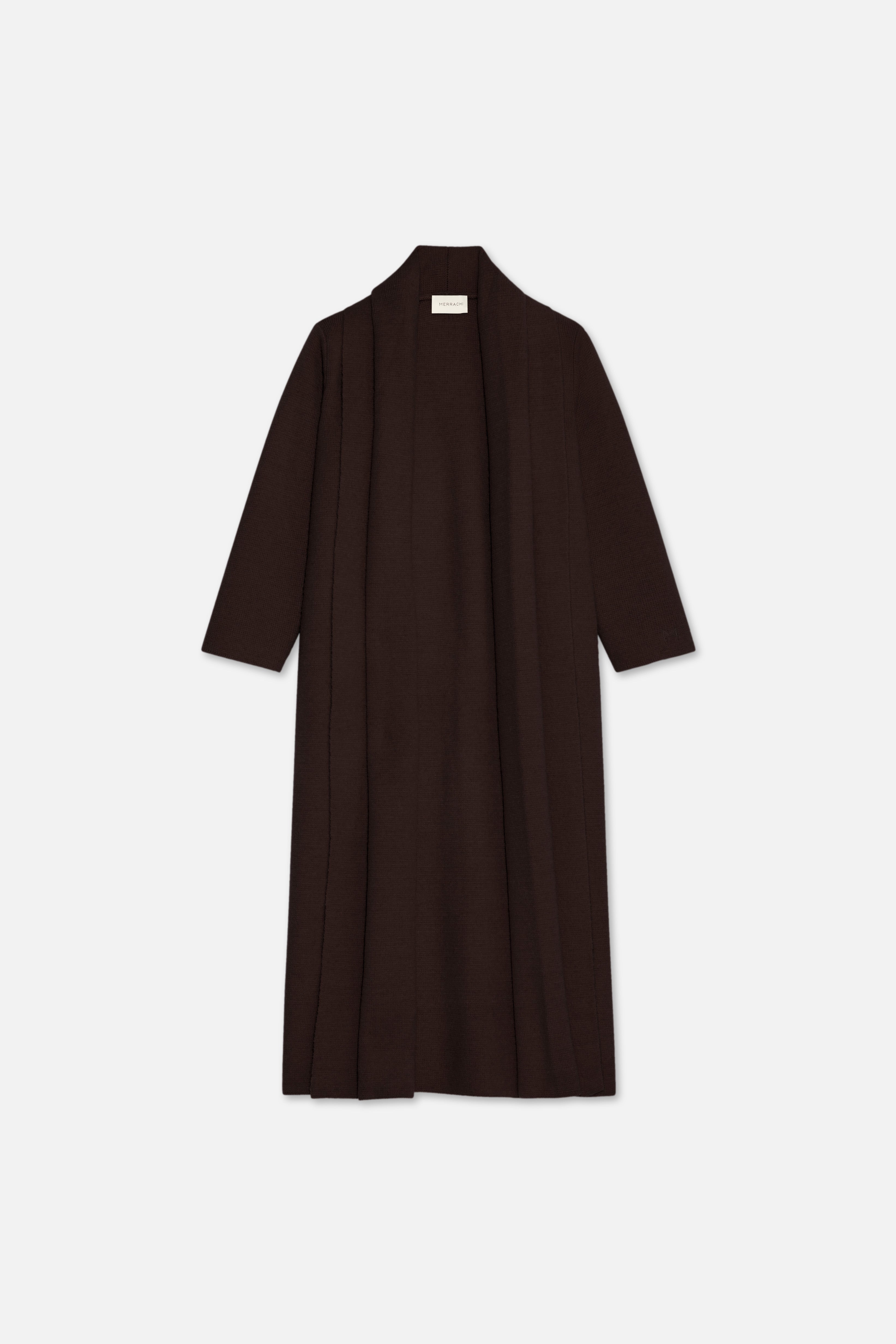Brushed Knit Abaya | Dark Brown