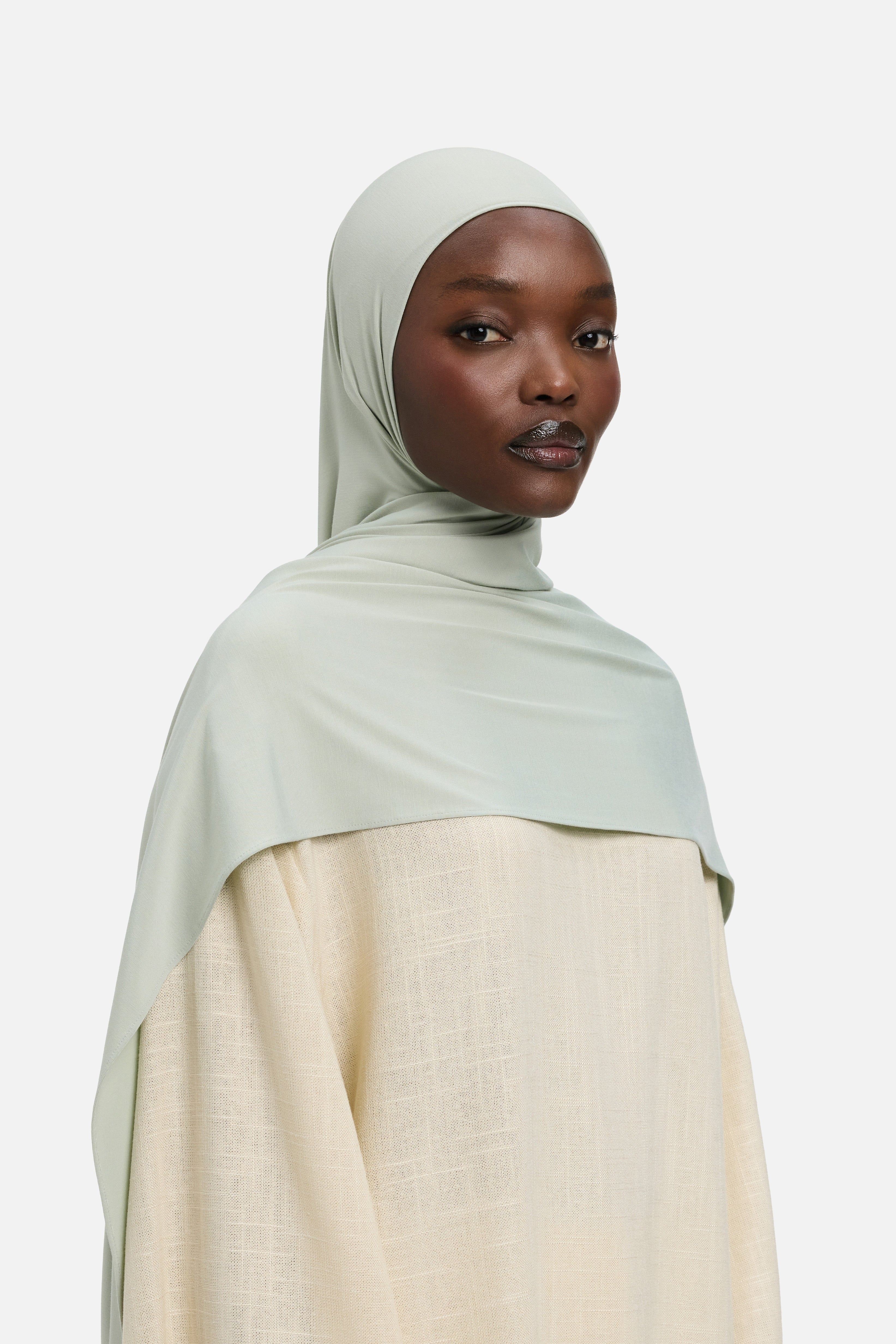 Bamboo Jersey Scarf | Aqua Gray