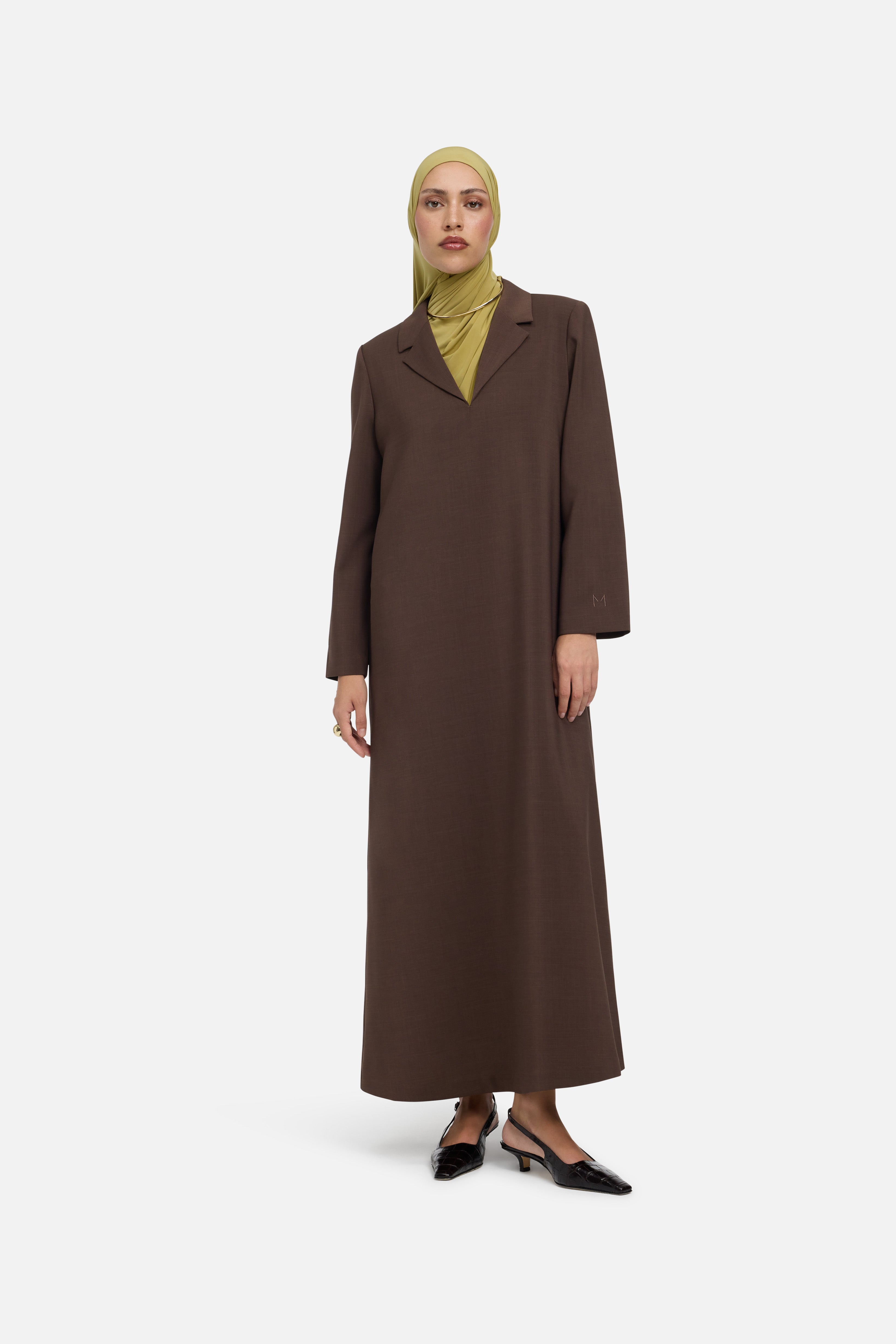 chocolate brown blazer dress Chocolate Belted Blazer Dress – aestivateit main image 0