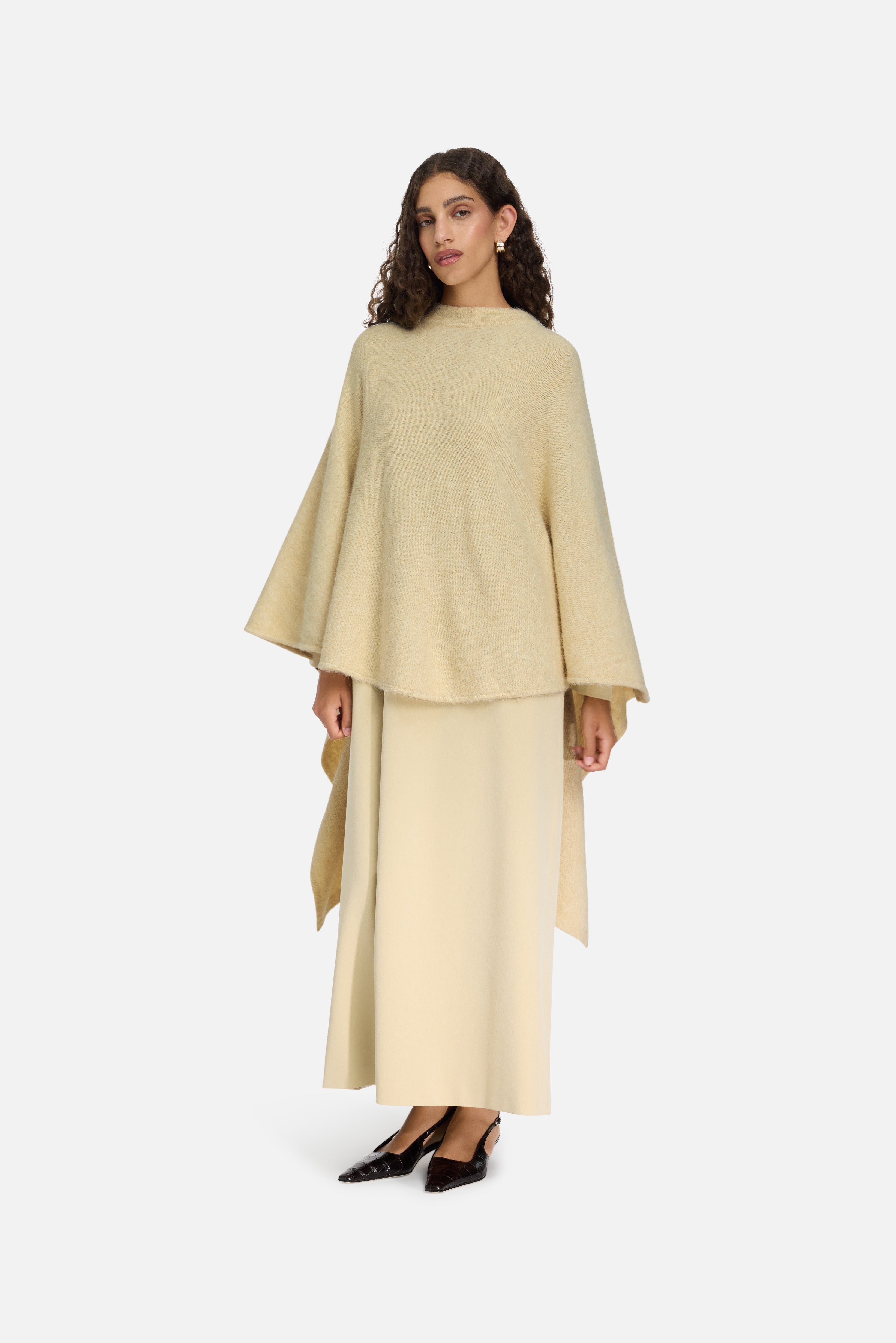 Brushed Knit Poncho | Desert Clay | MERRACHI