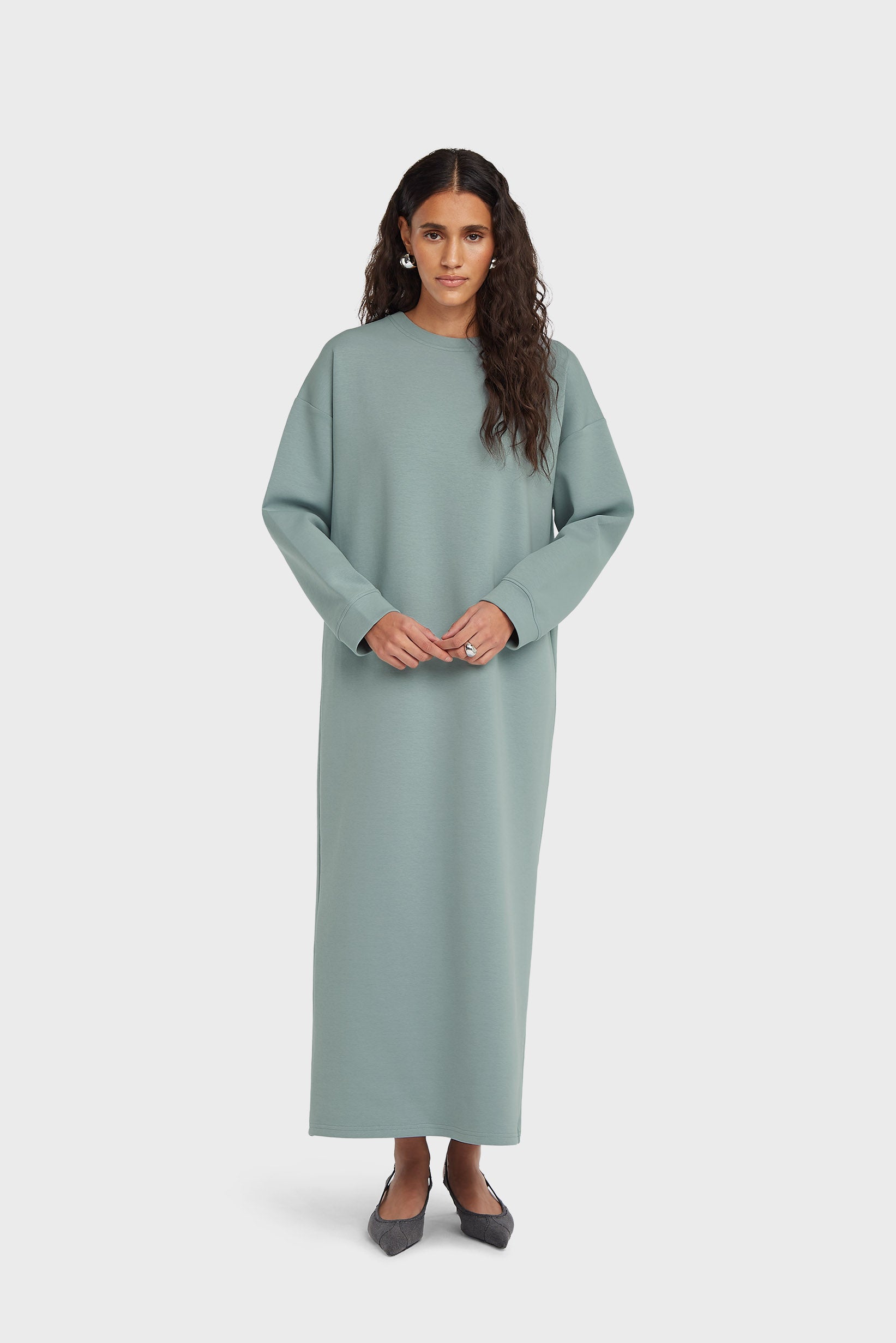 Comfy Sweater Dress | Silver Blue | MERRACHI