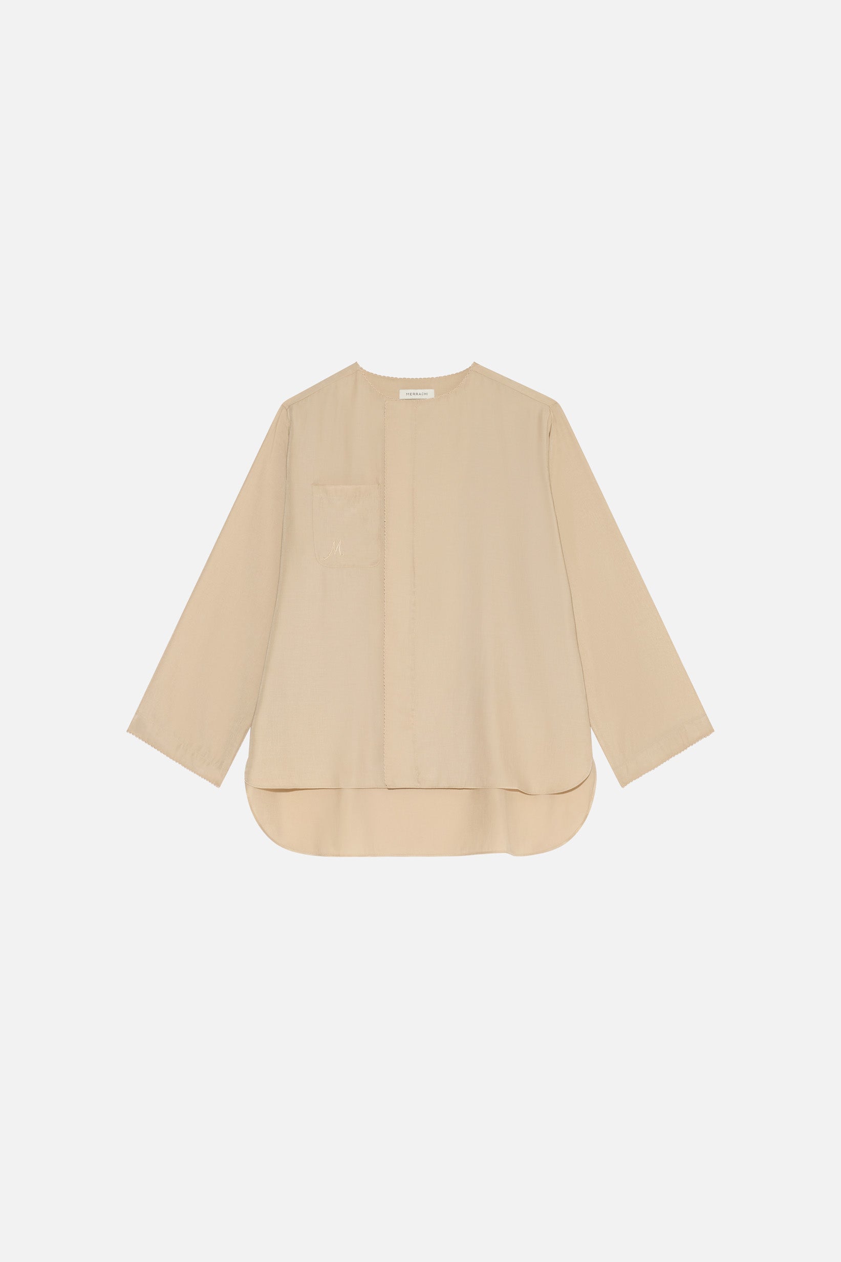 Crossover Collar Blouse | Oat