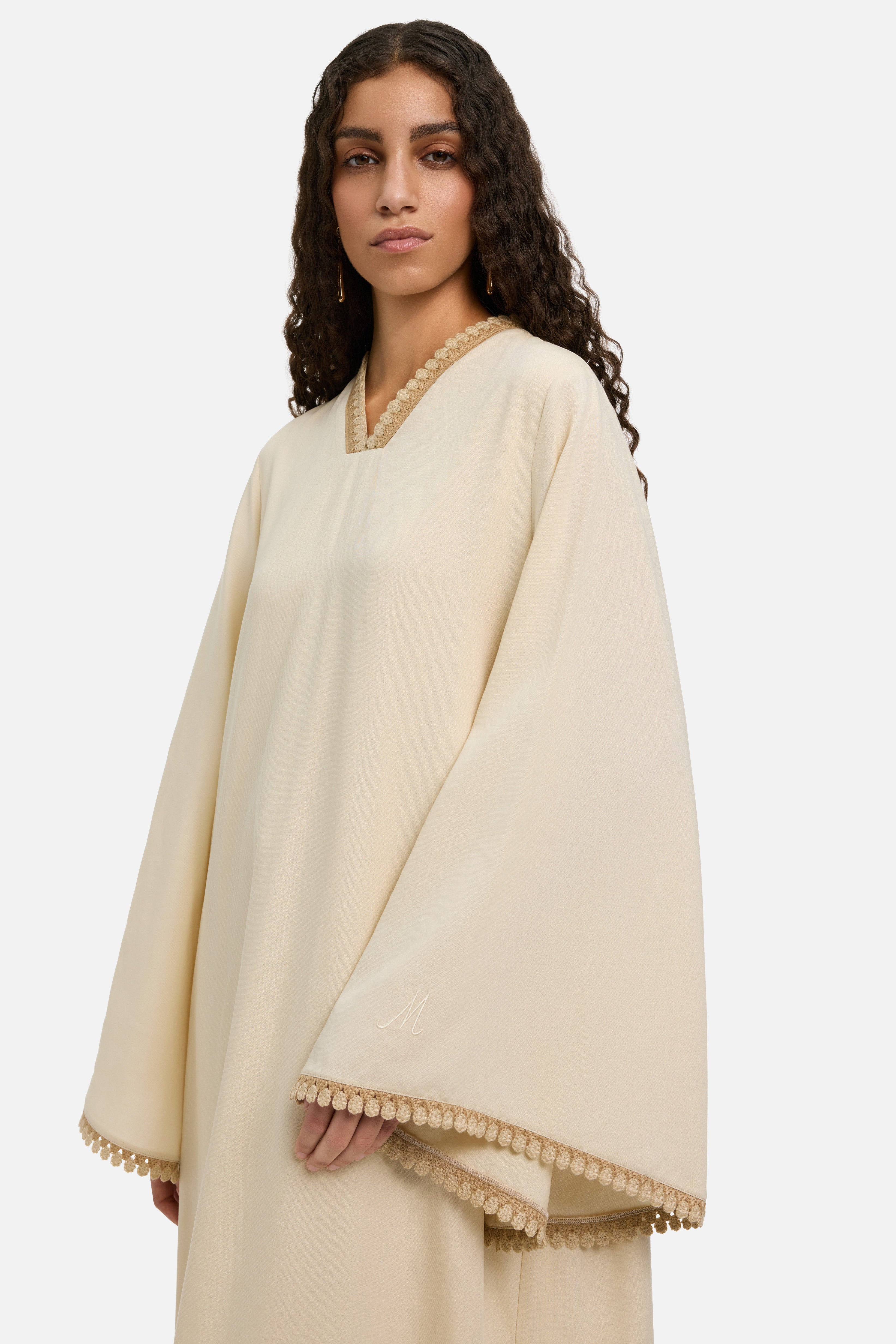 Detailed Kaftan Dress | Sand