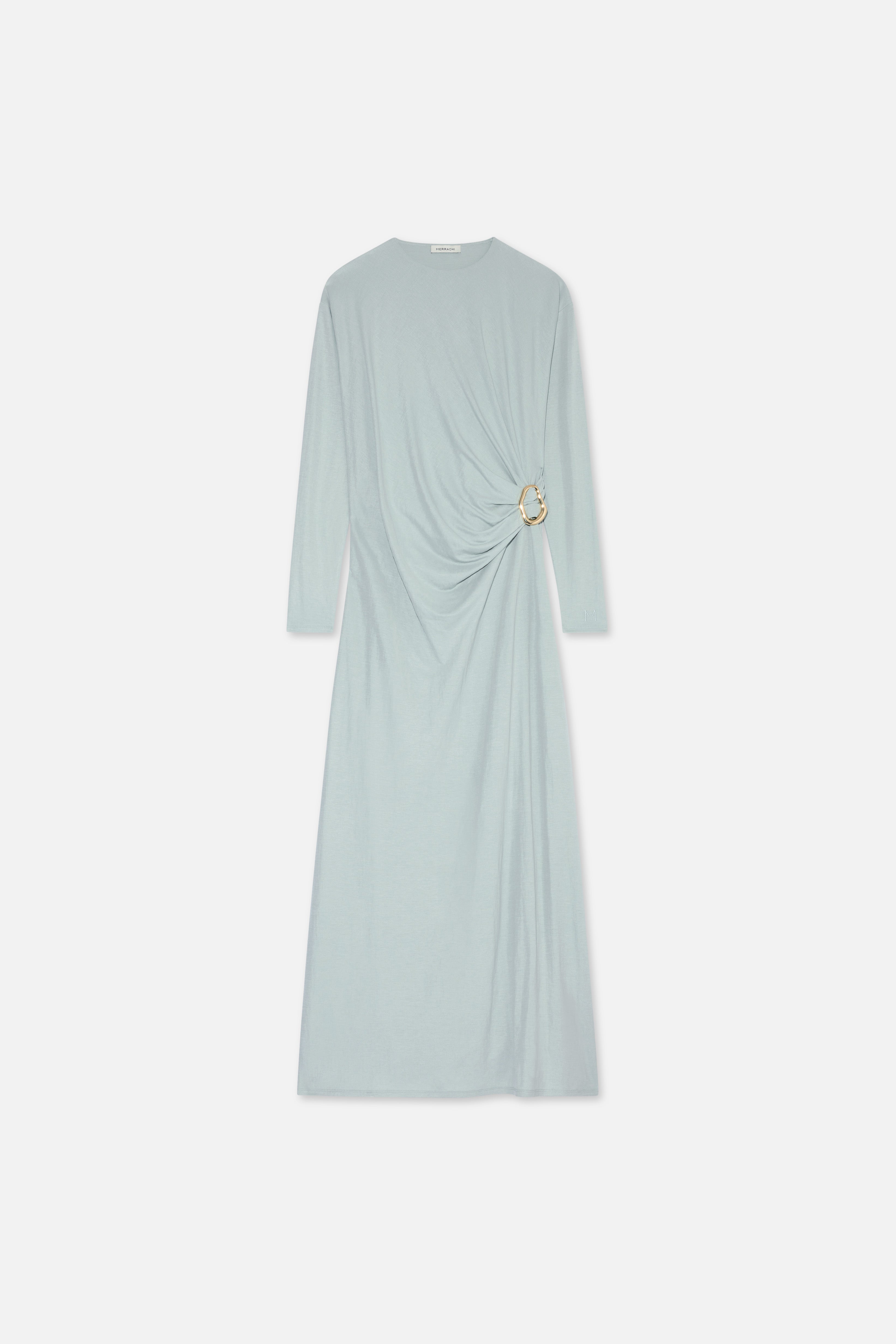 Drape Jersey Dress | Aqua Gray
