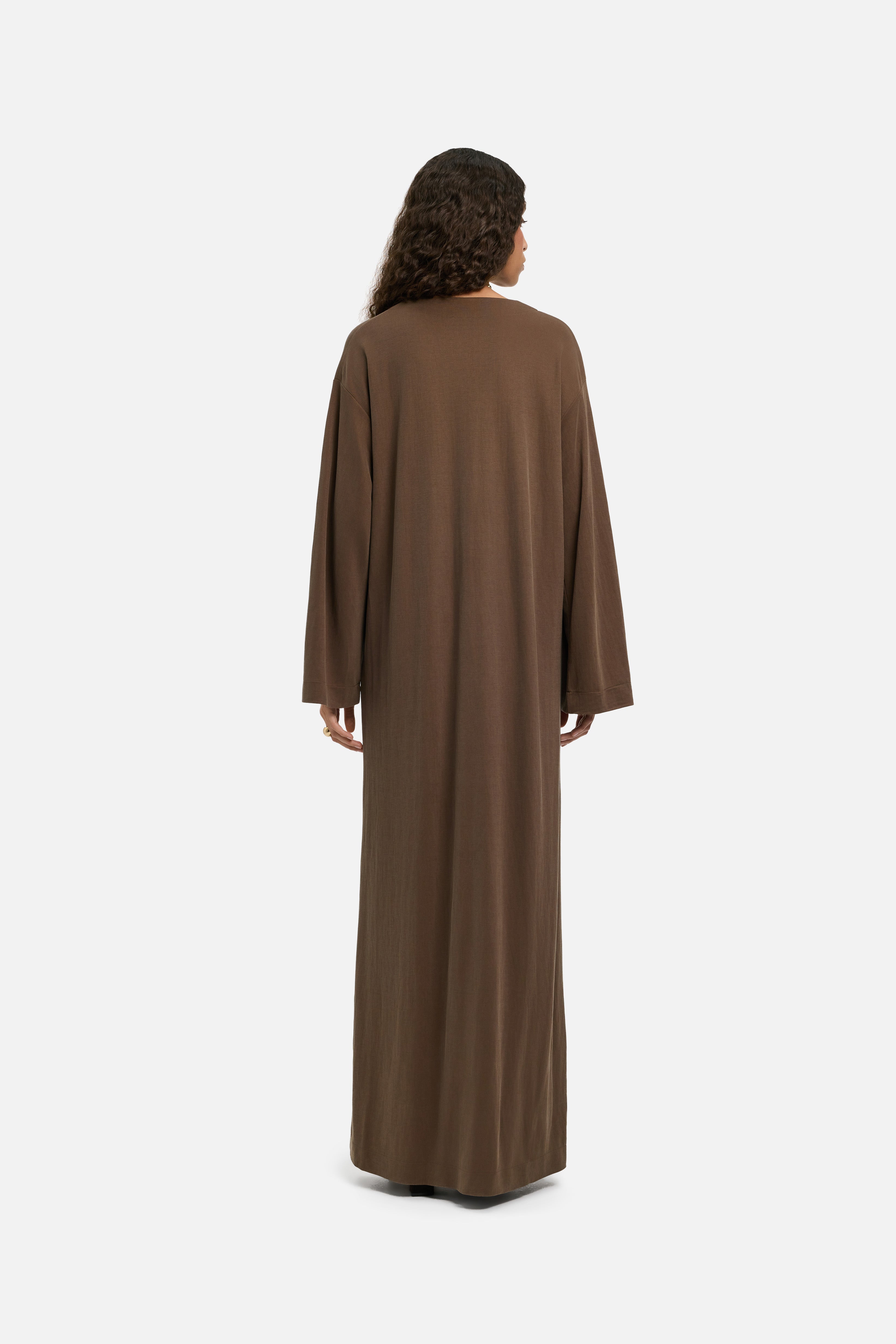 Drape Jersey Kaftan Dress | Dark Terra