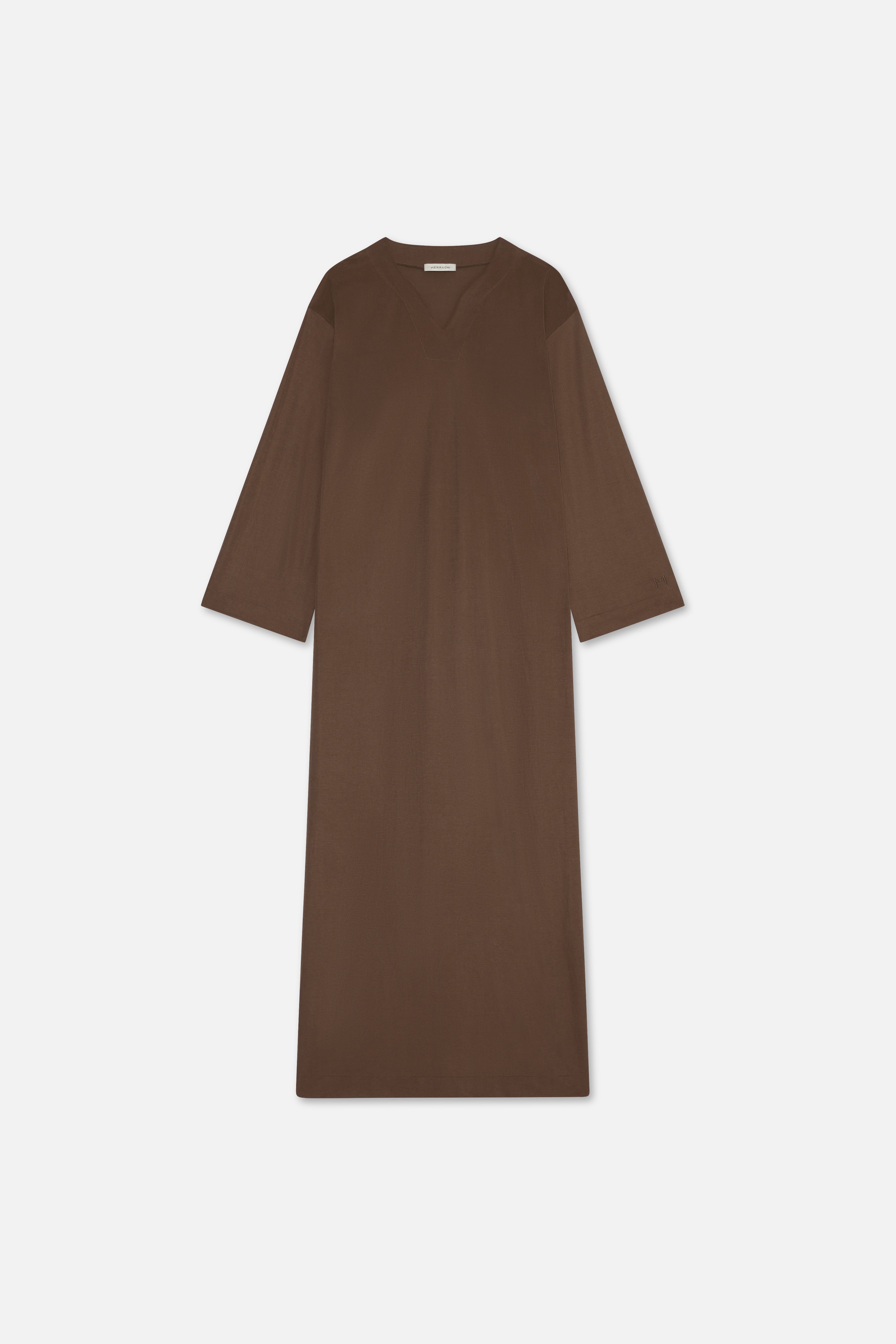 Drape Jersey Kaftan Dress | Dark Terra