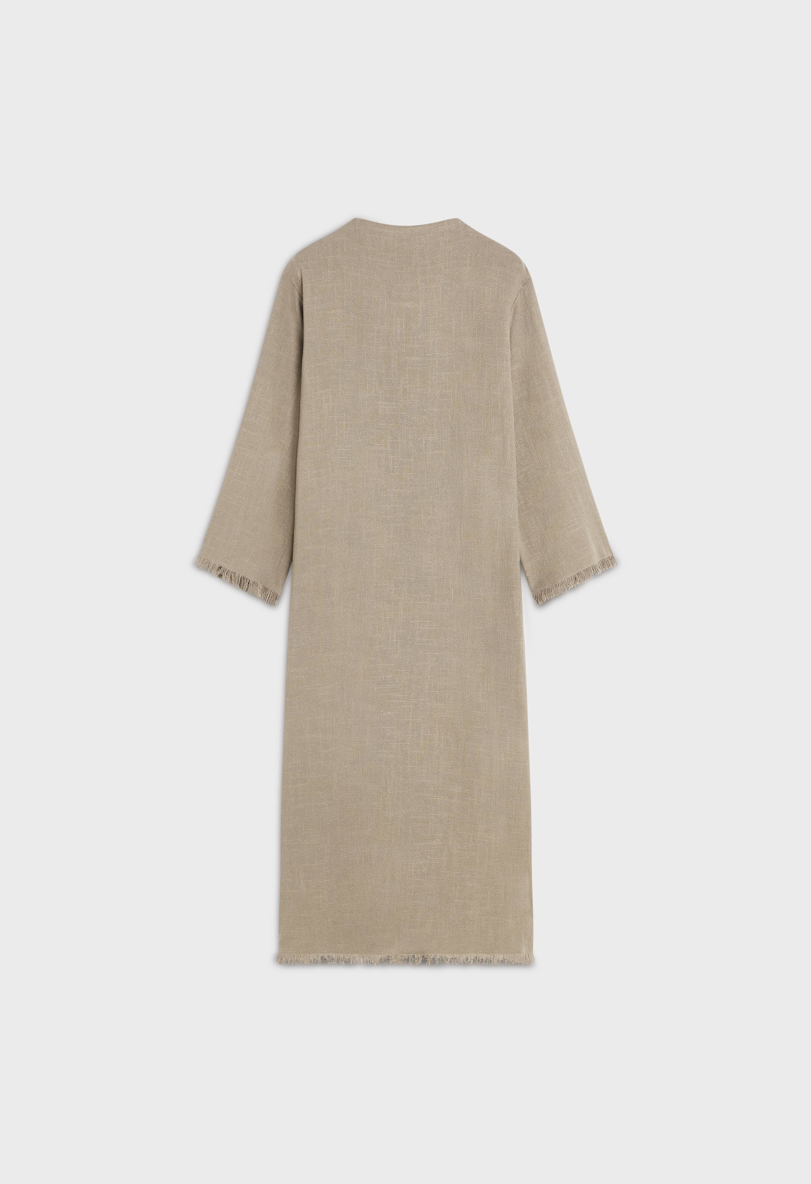 Frayed Hem Dress | Desert Brown
