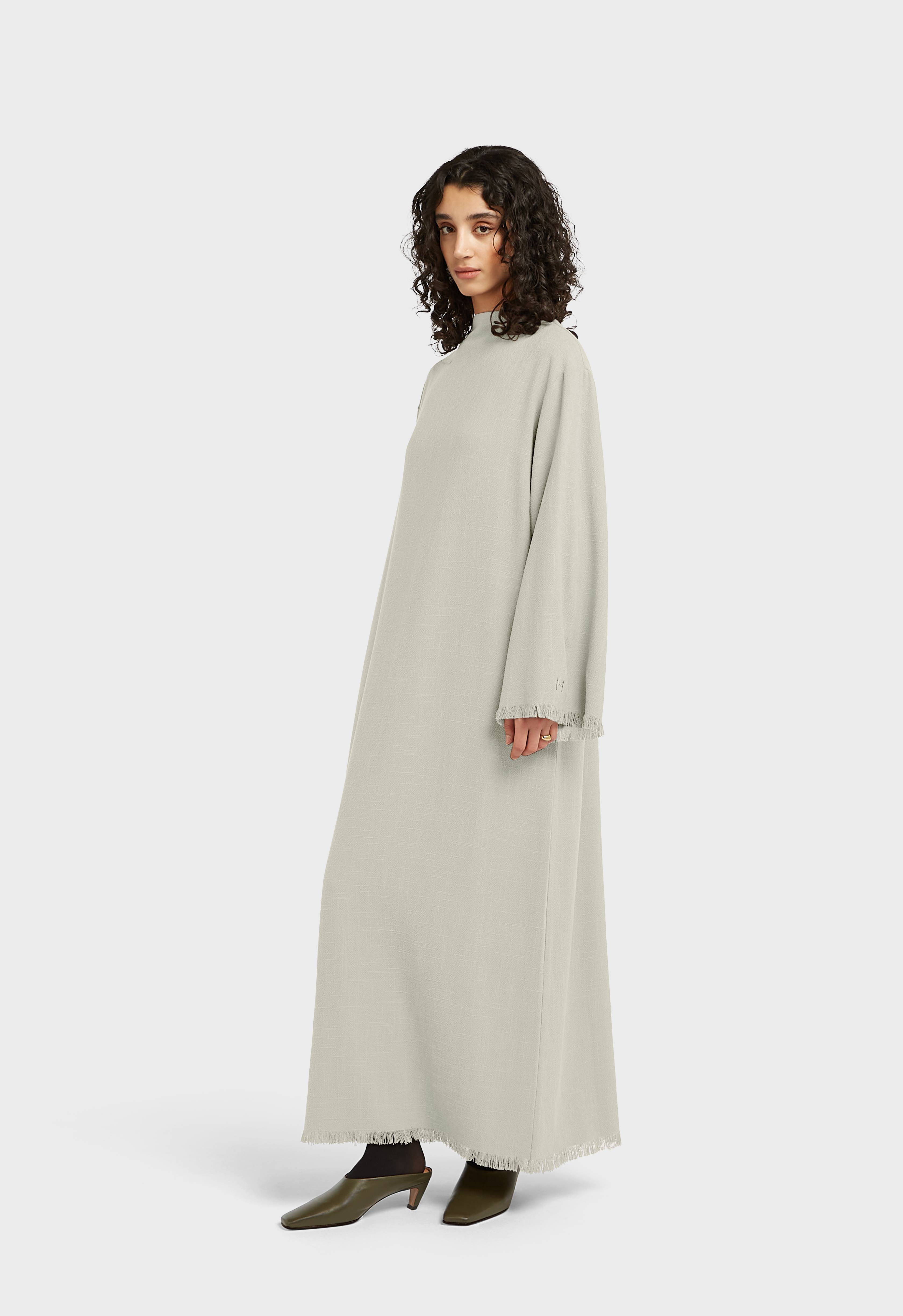 Frayed Hem Dress | Light Storm