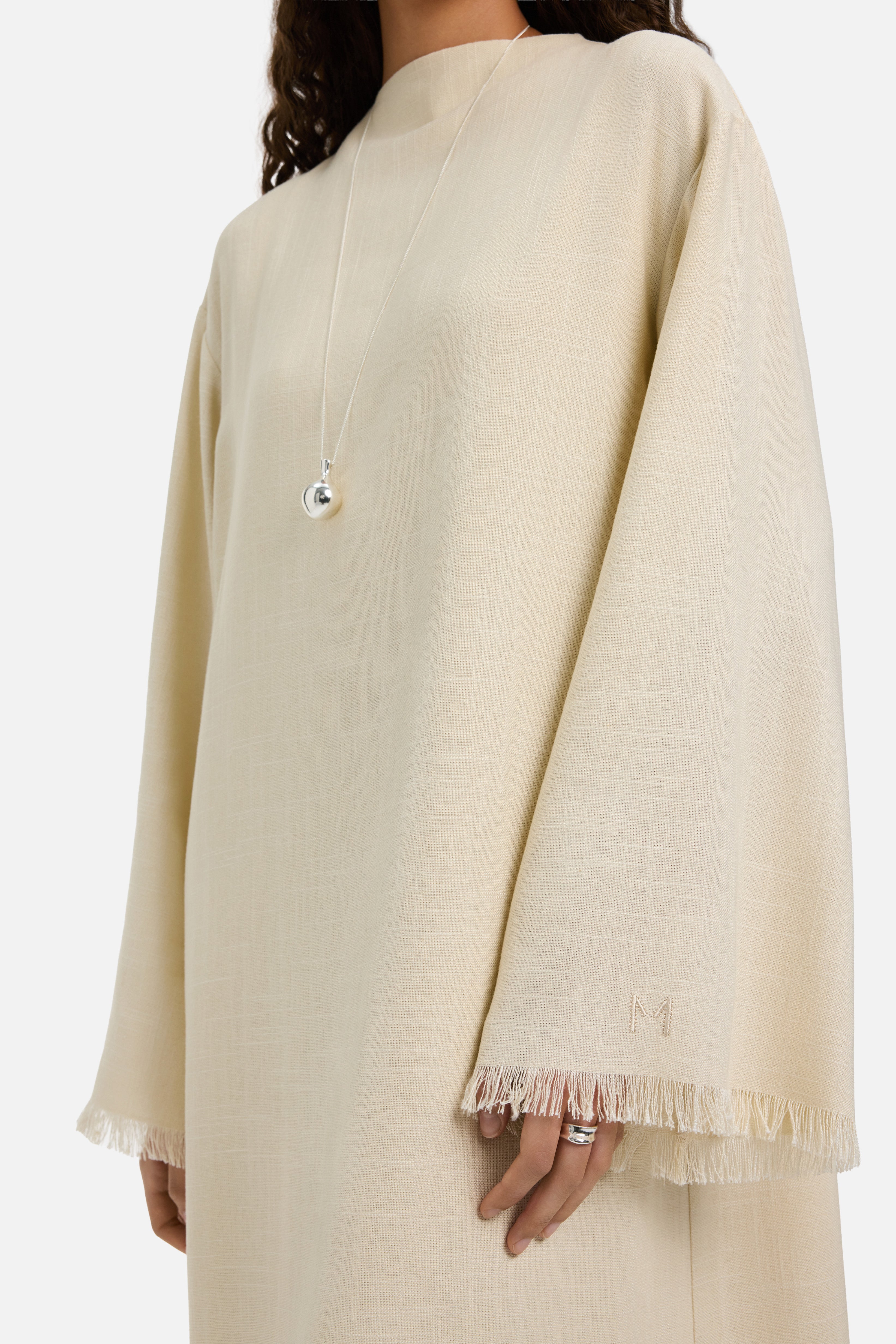 Frayed Hem Dress | Sand