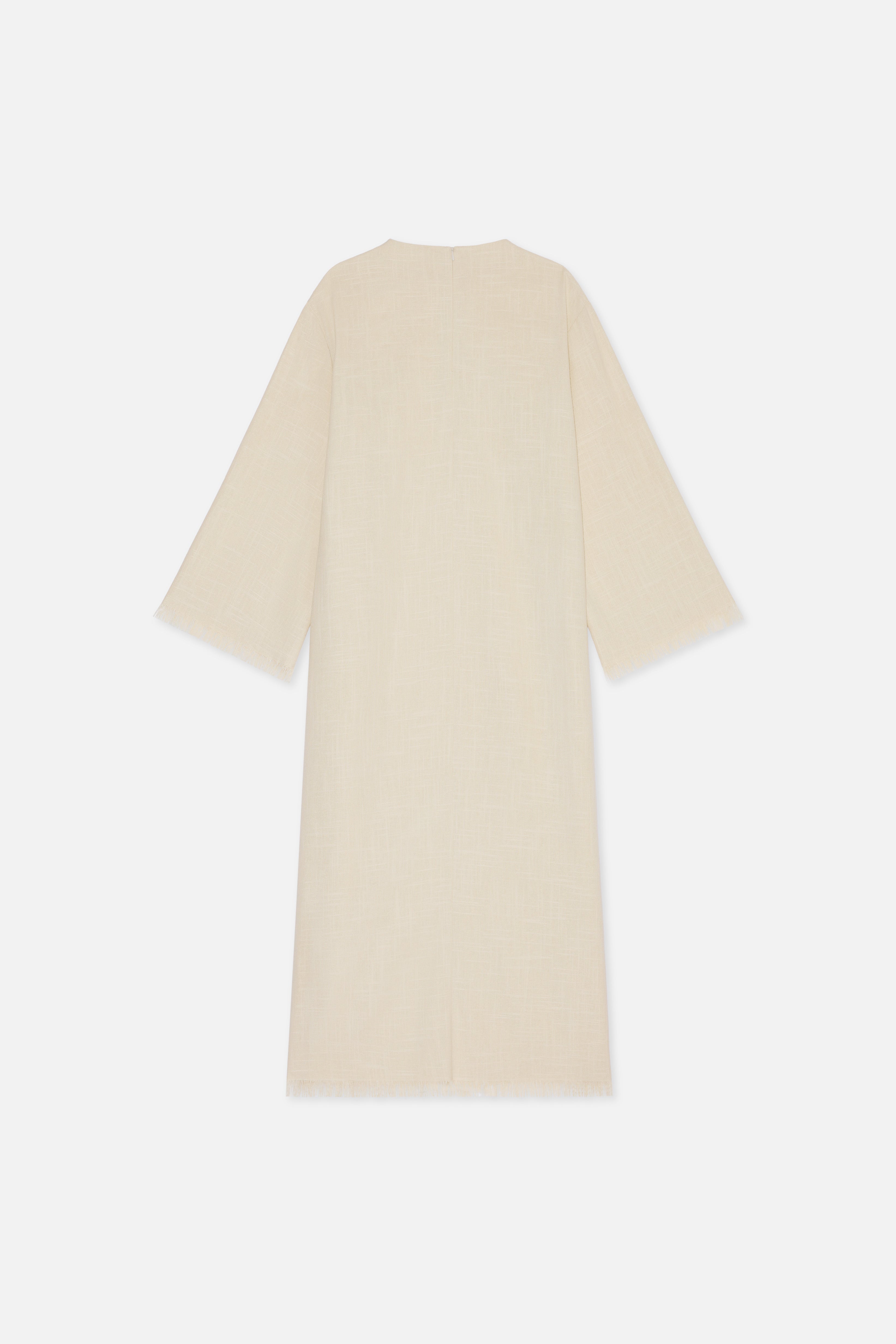 Frayed Hem Dress | Sand