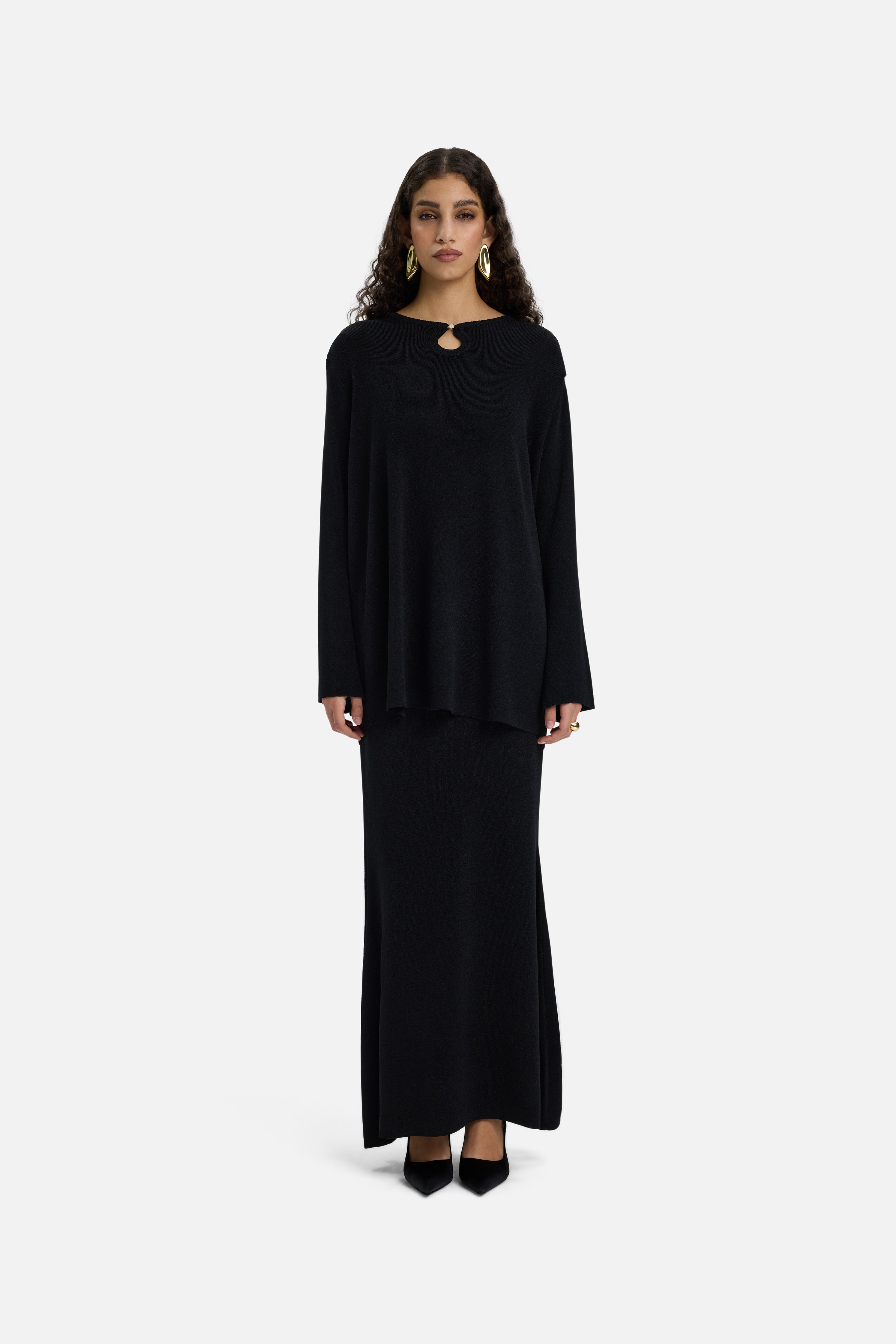 Gilded Knit Top | Black