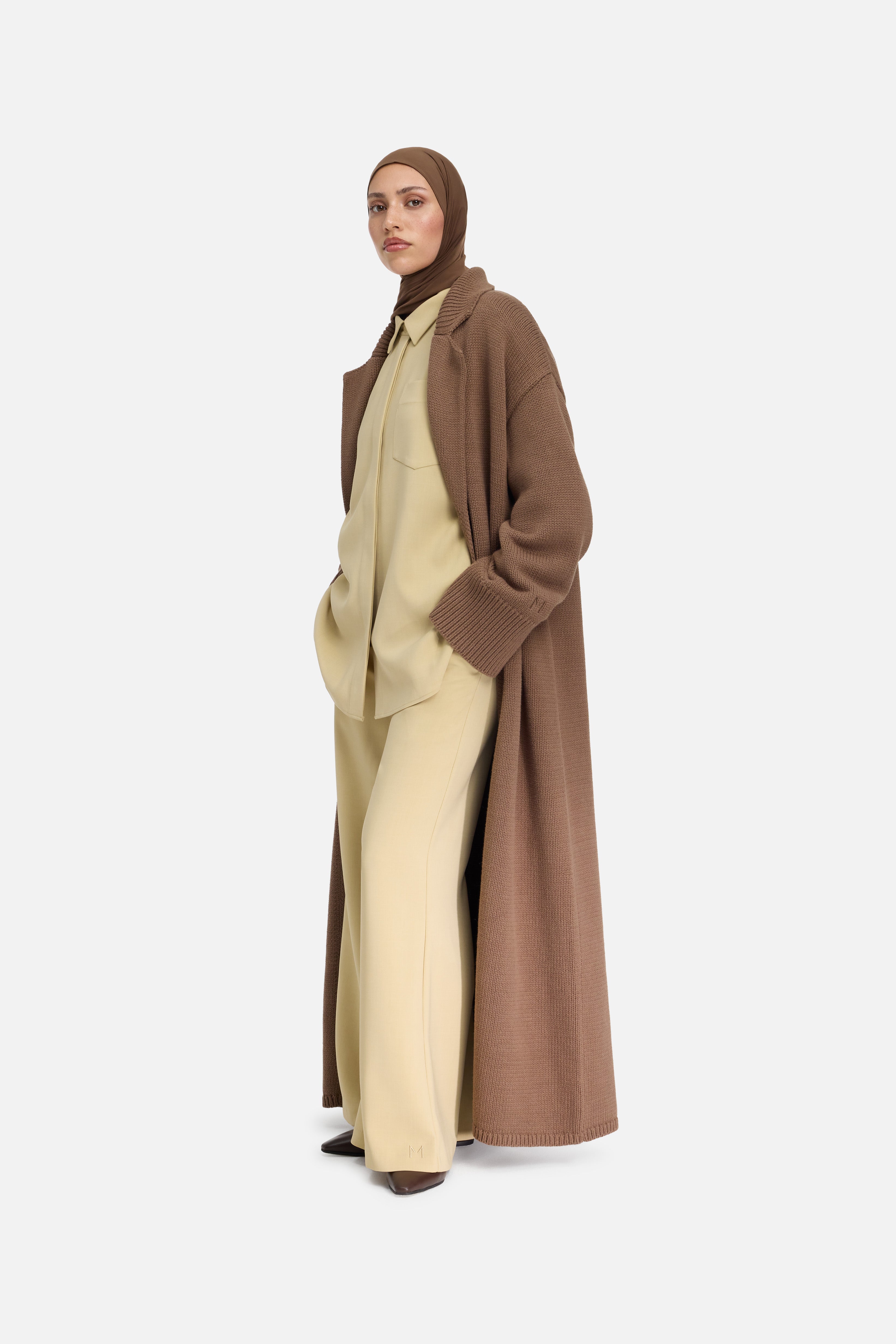 Knitted Abaya | Chocolate