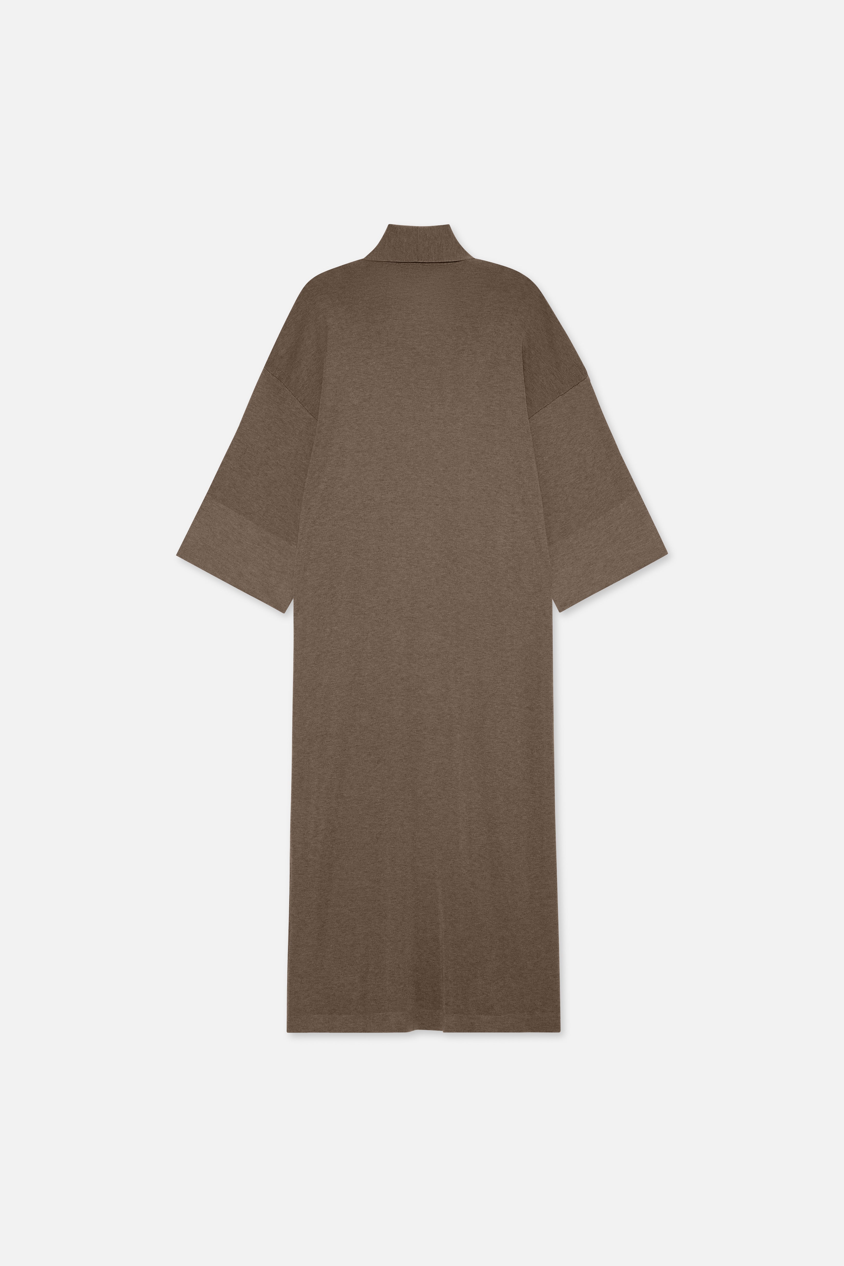 Flat lay back brown knitted abaya
