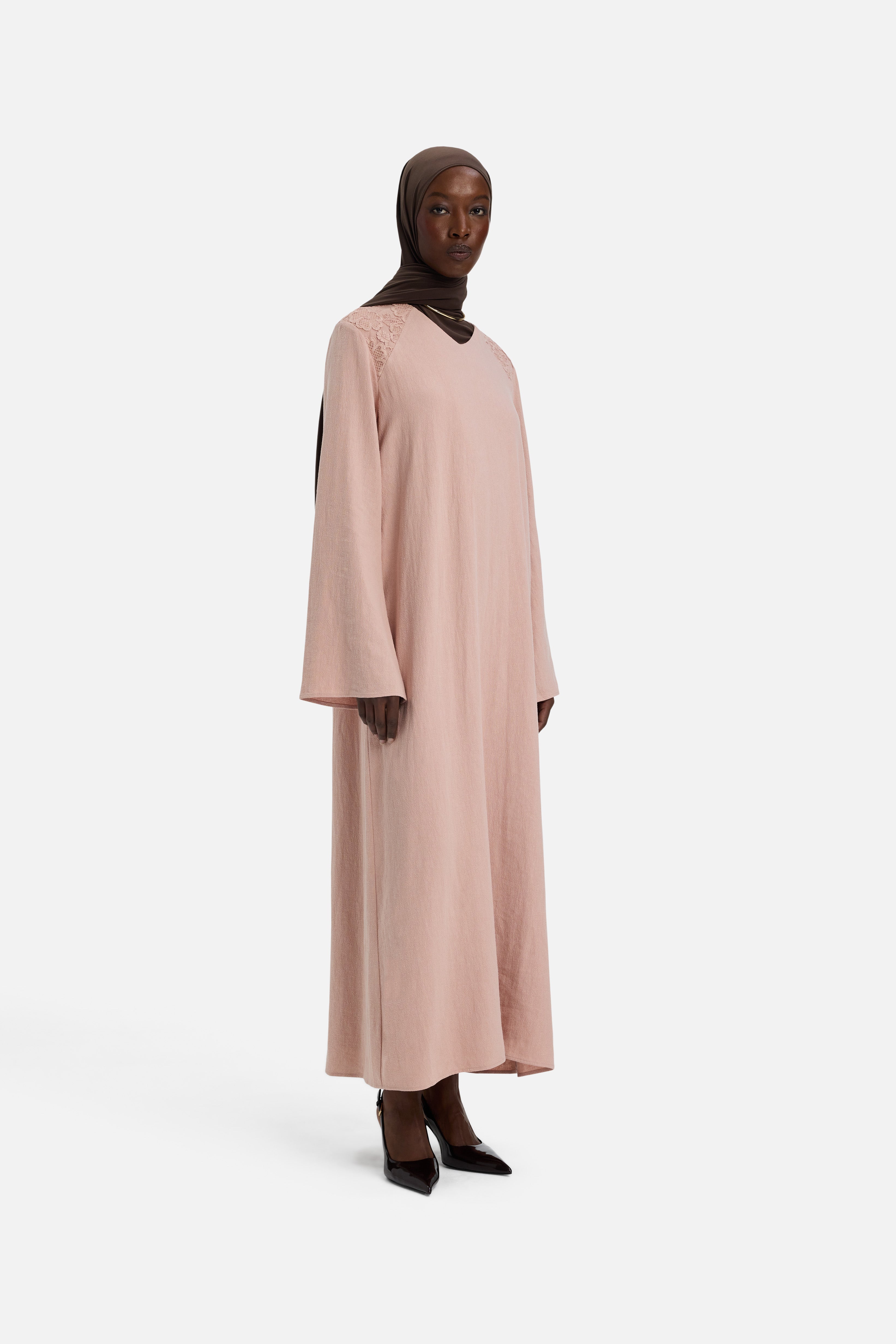 Lace Trim Dress | Deep Rose