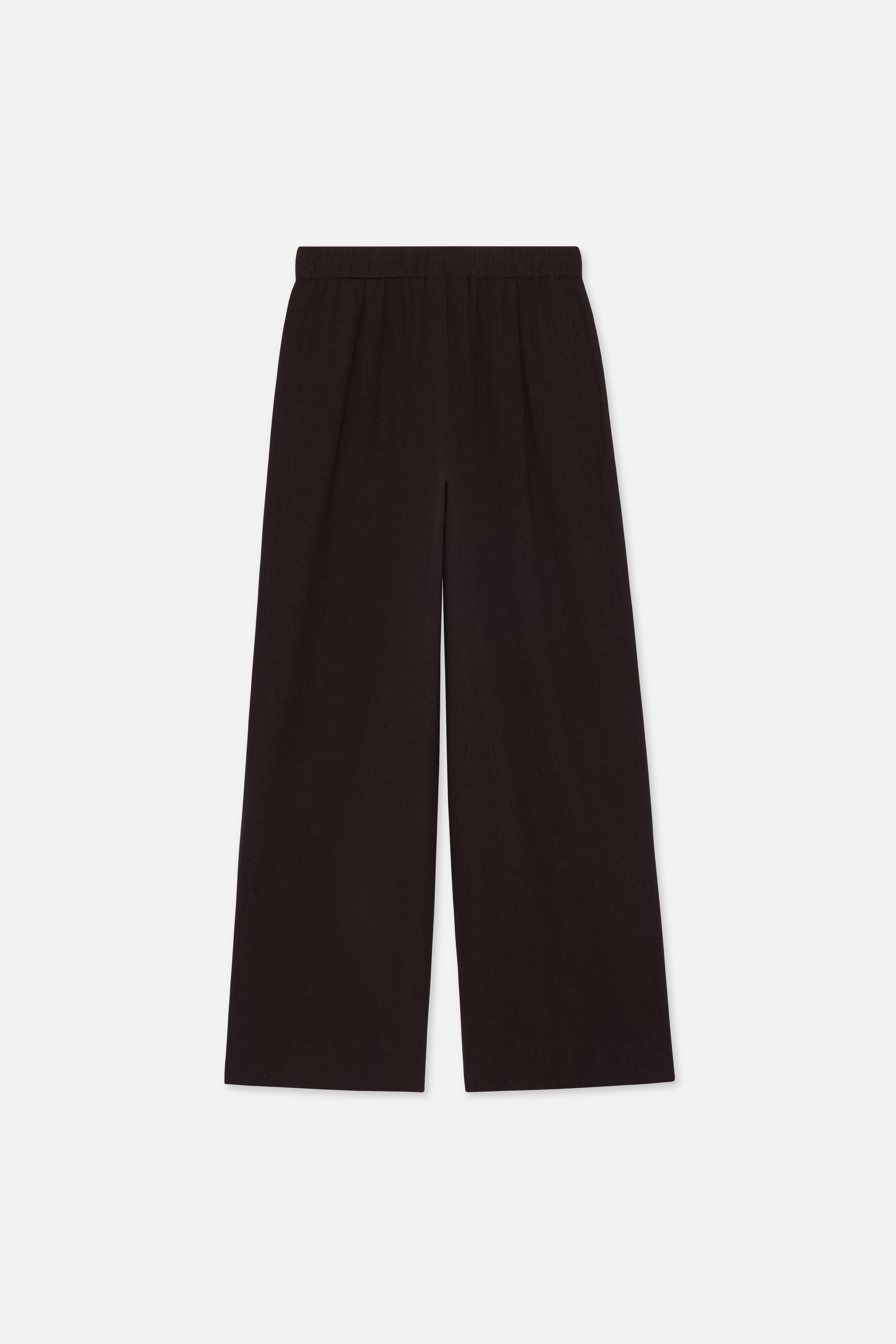 Lace Trim Pants | Dark Brown