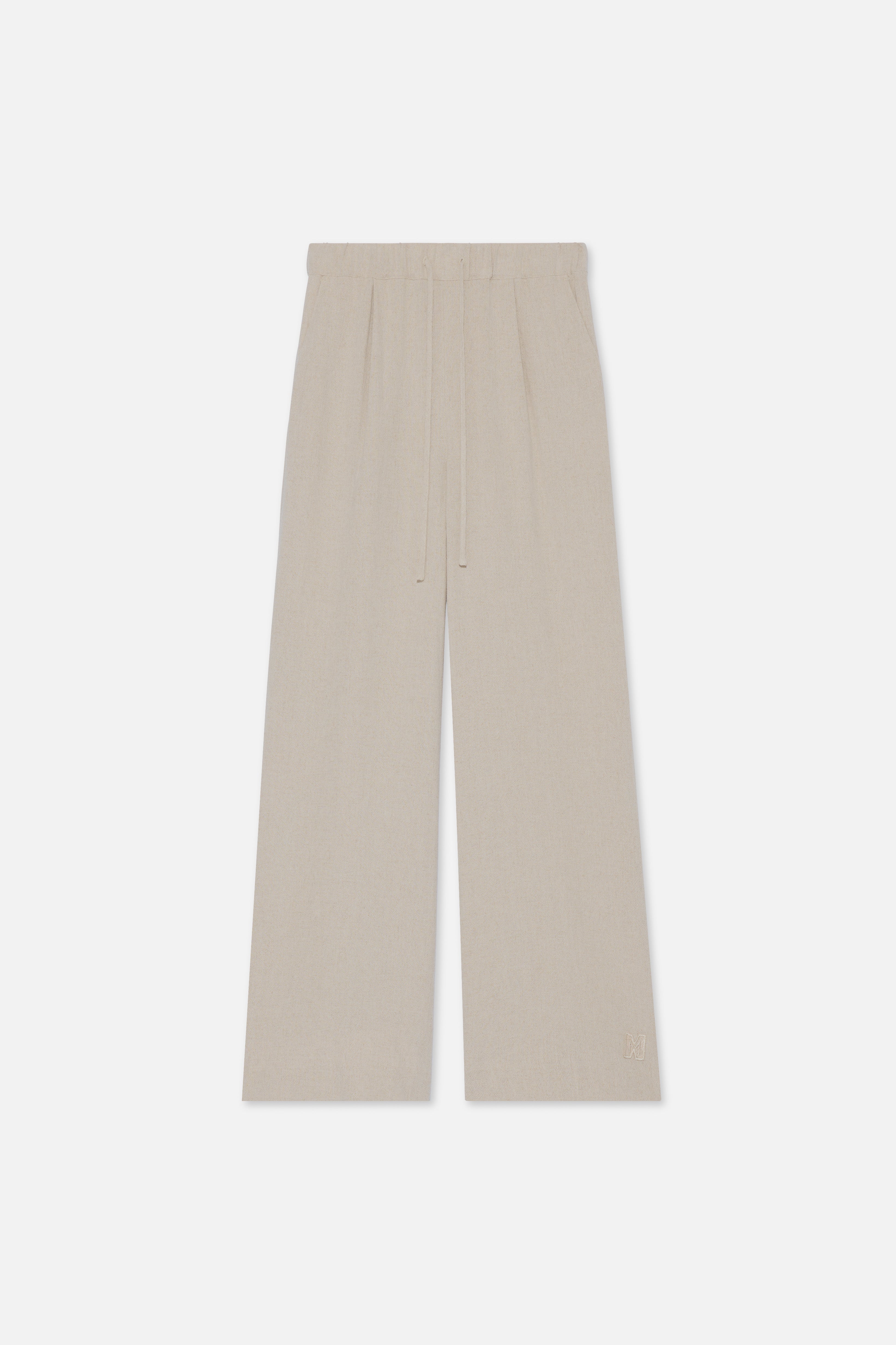 Lace Trim Pants | Grey Sand