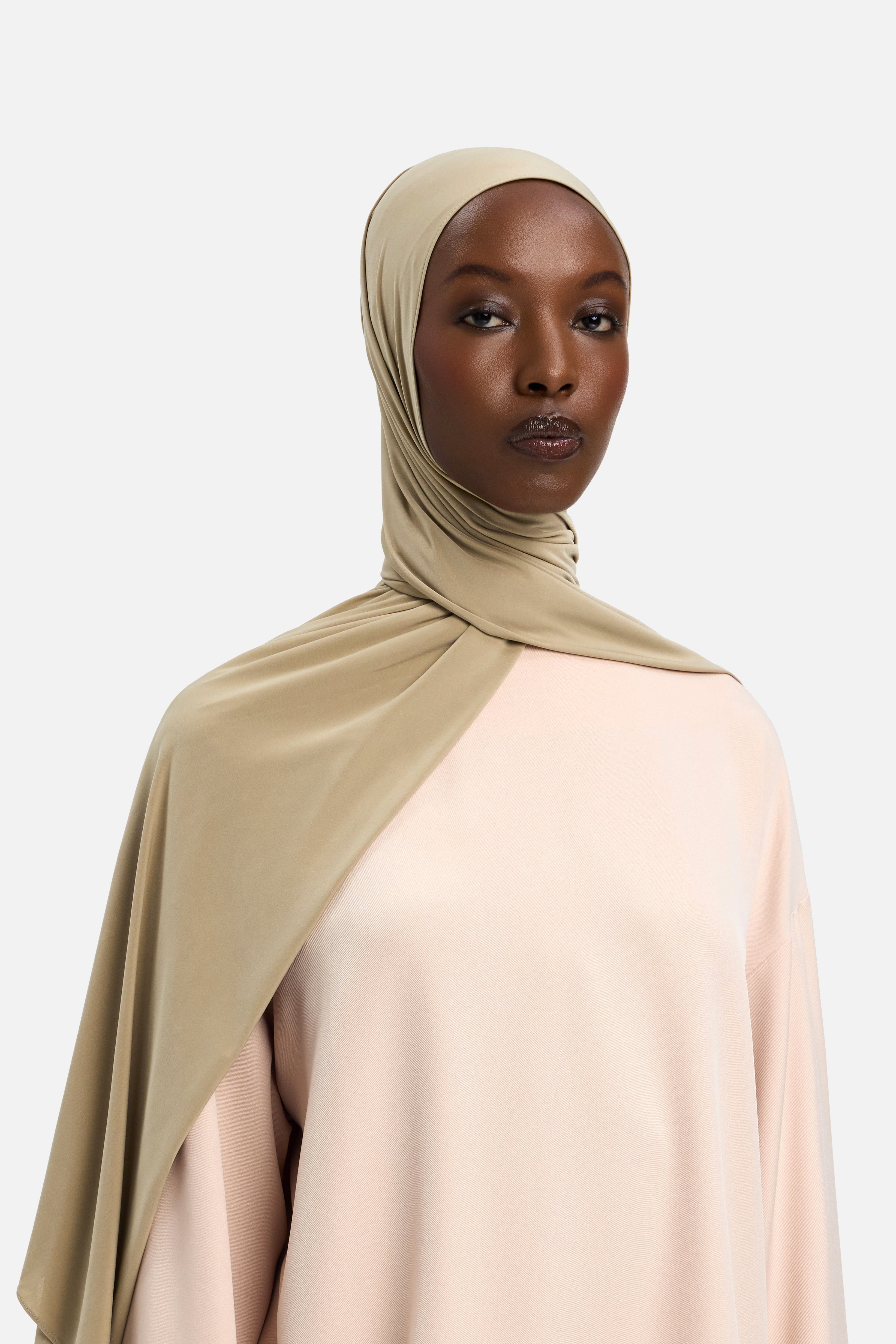 Liquid Jersey Scarf | Light Khaki