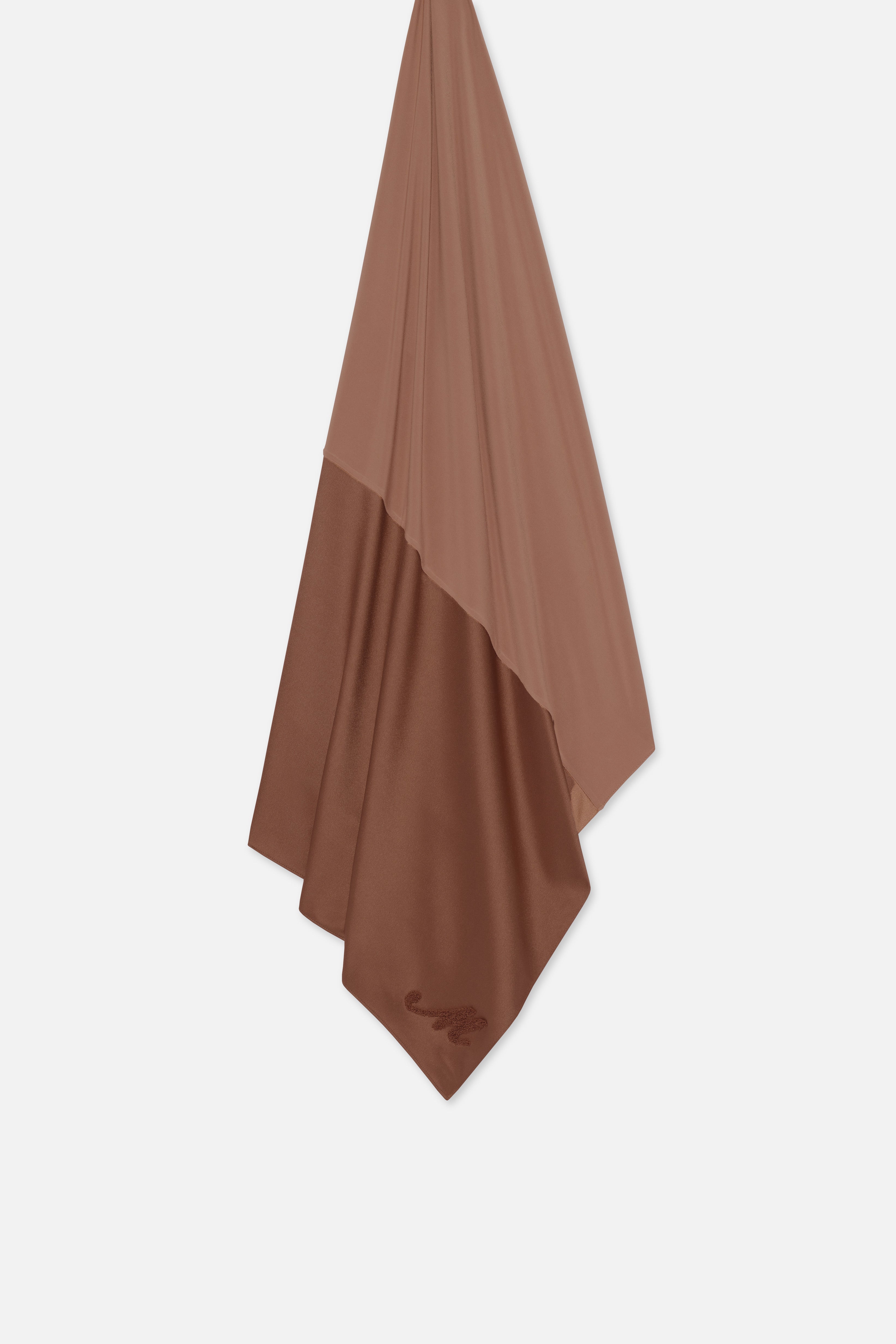 Logo Satin Edge Scarf Premium | Soft Bordeaux