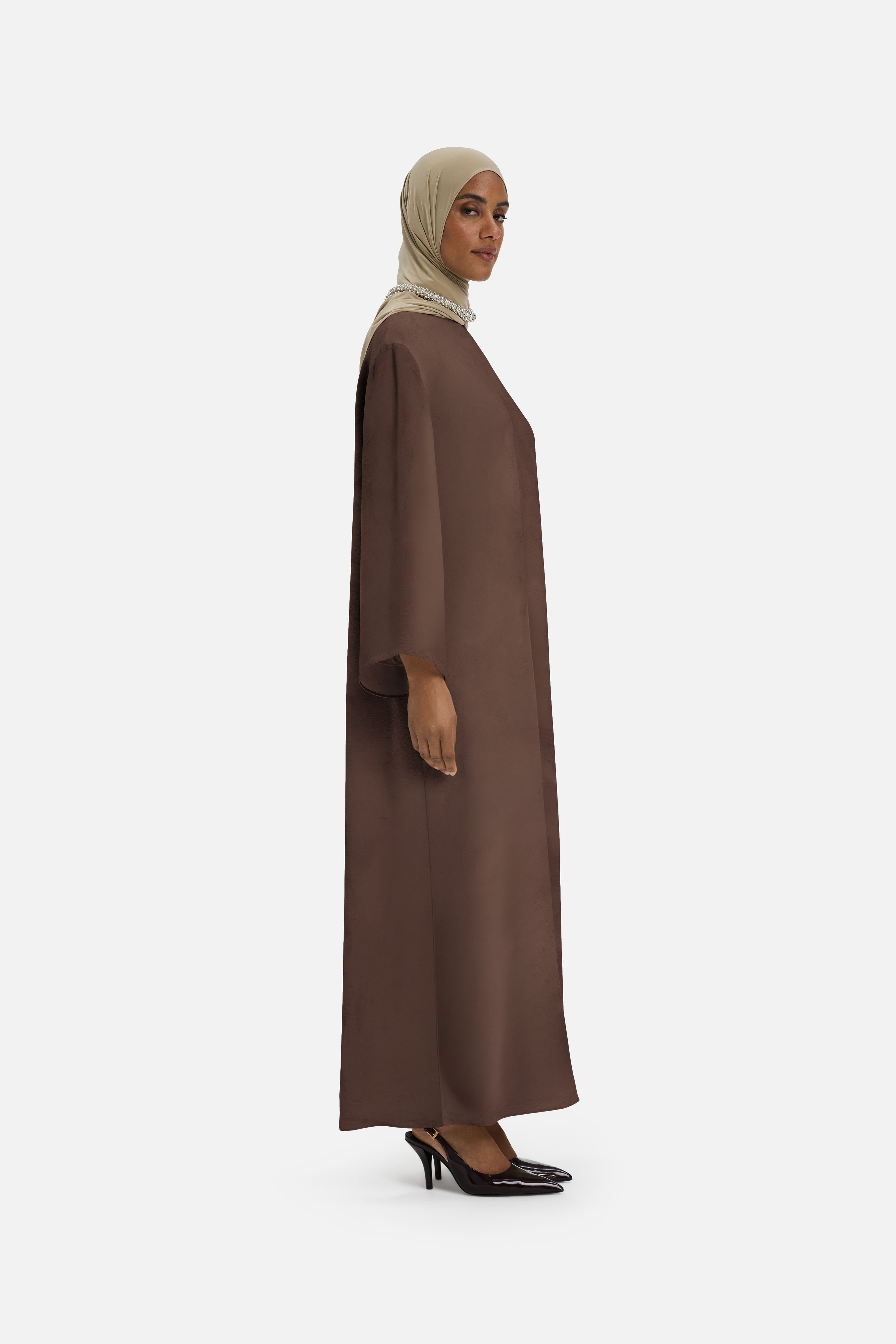 Marble Crew Neck Dress | Ash Brown