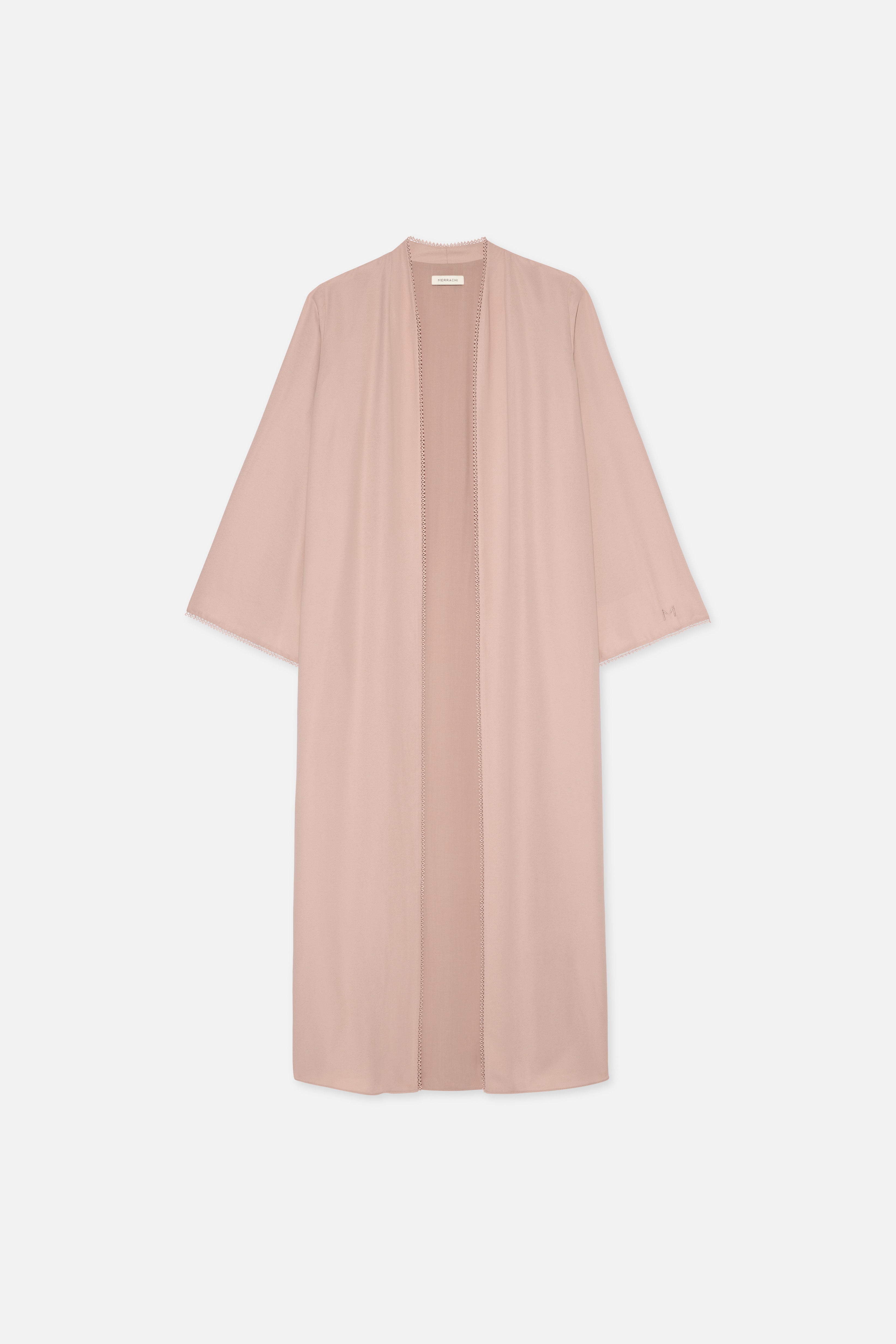 Picot Edge Abaya | Dark Rose
