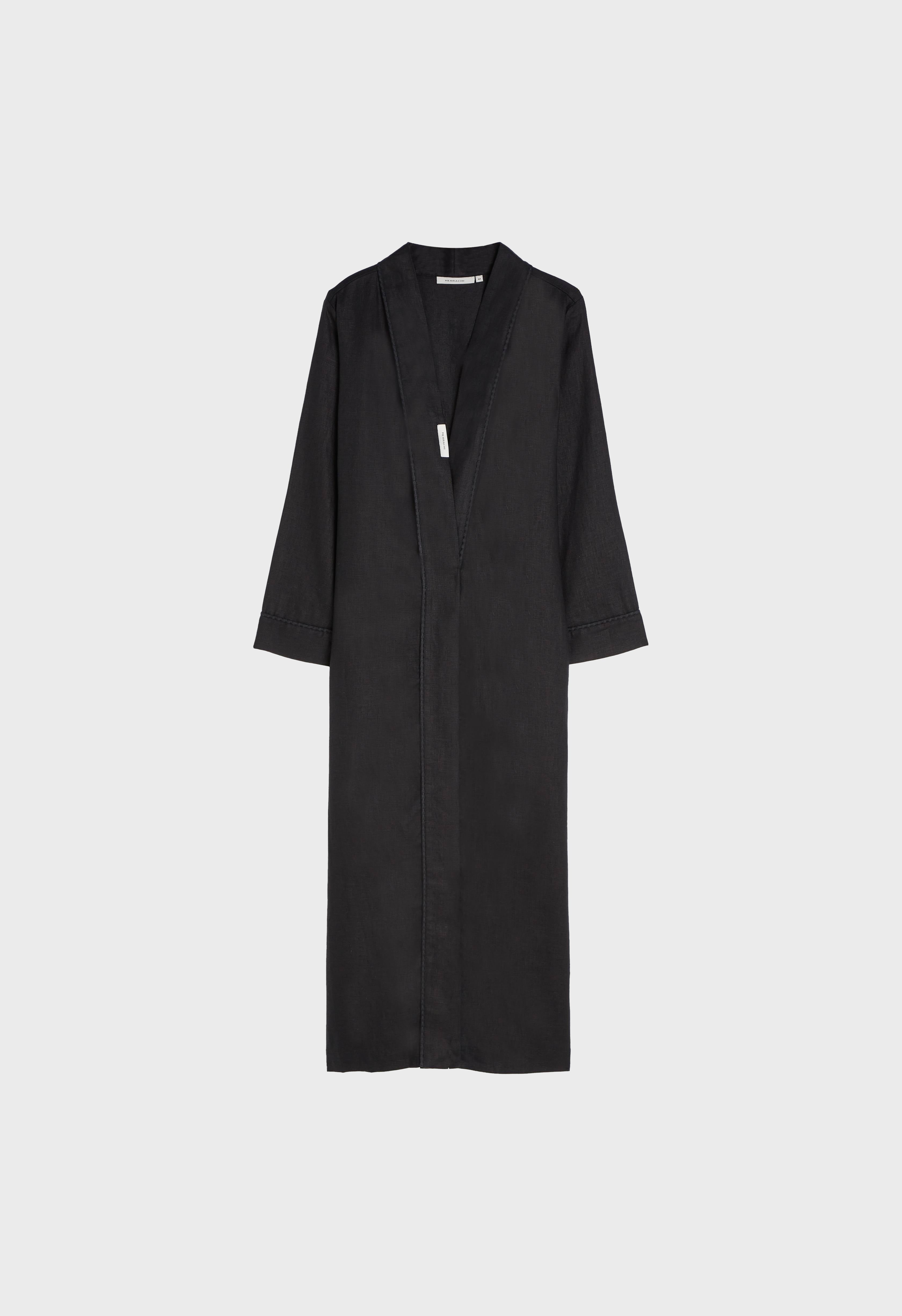 Plain Linen Abaya | Black