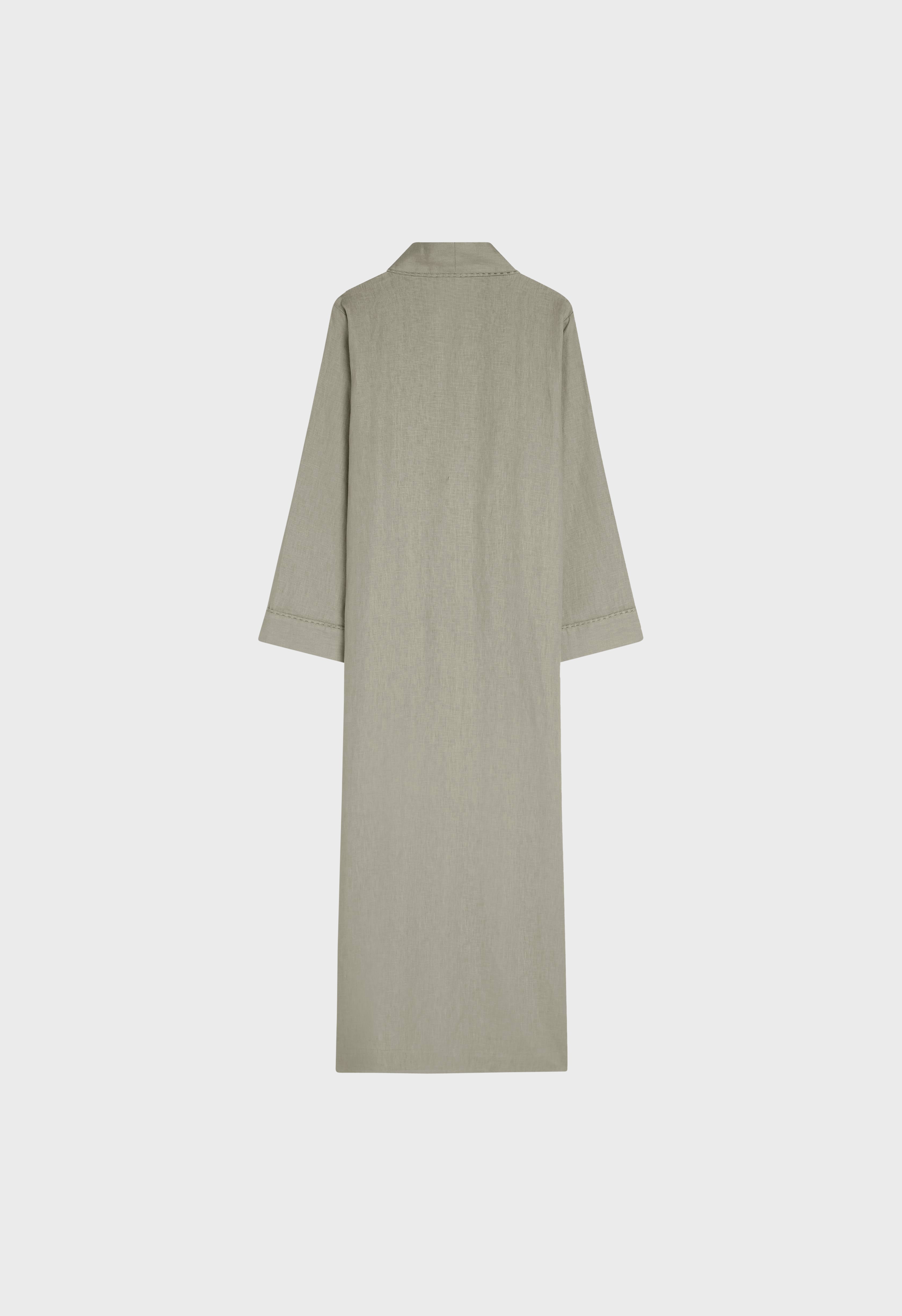Plain Linen Abaya | Light Sage