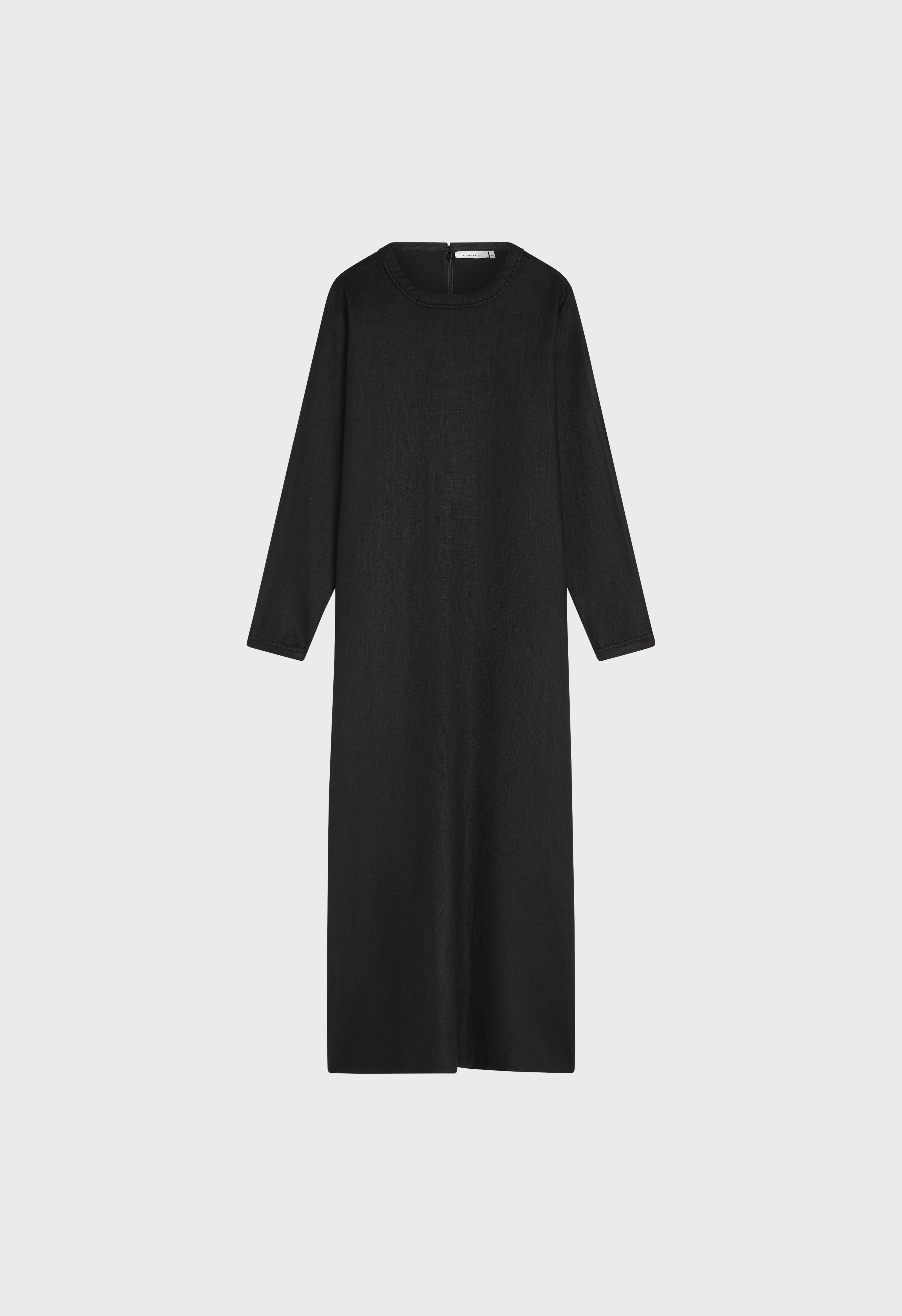 Plain Linen Dress | Black
