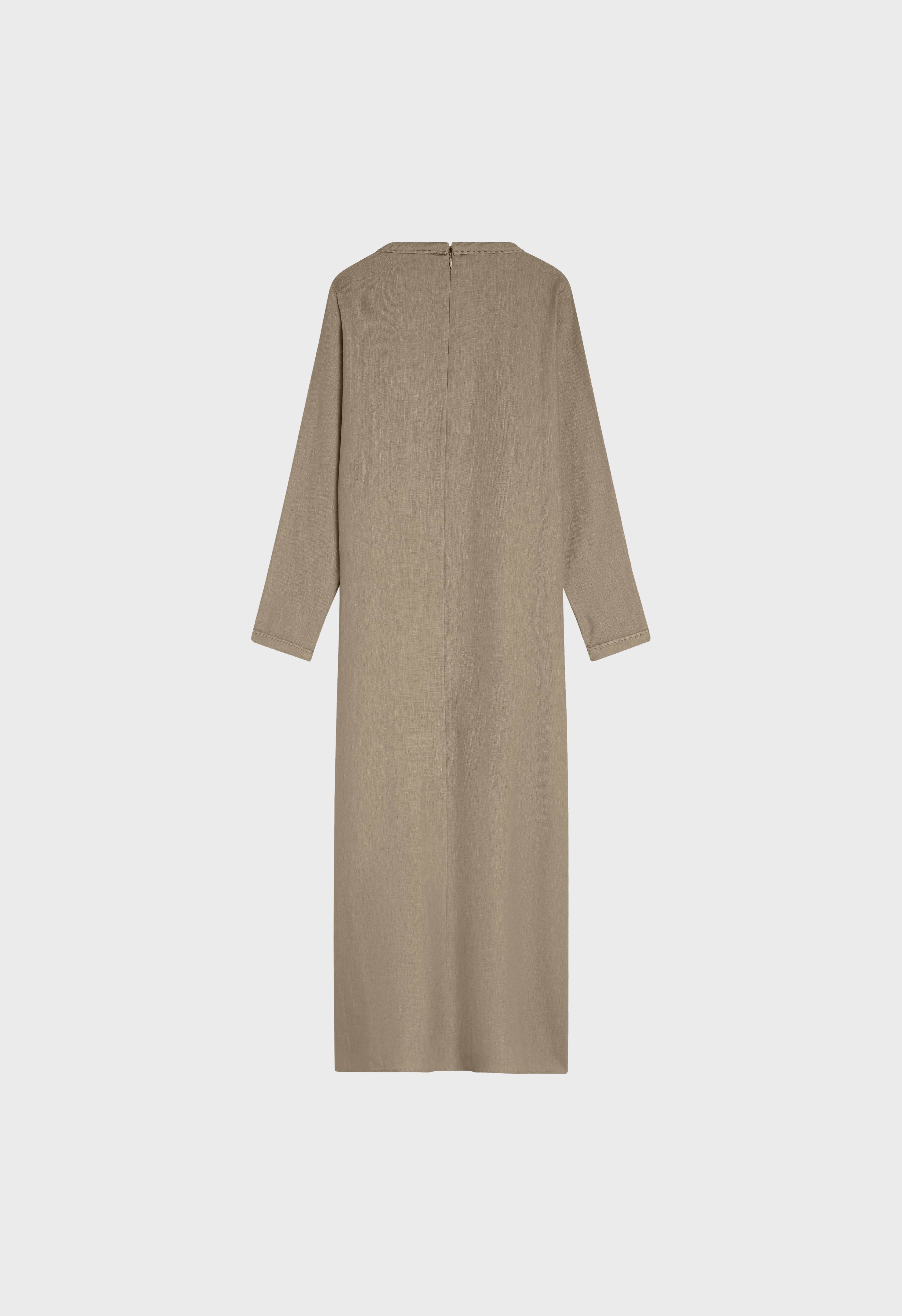 Plain Linen Dress | Light Khaki