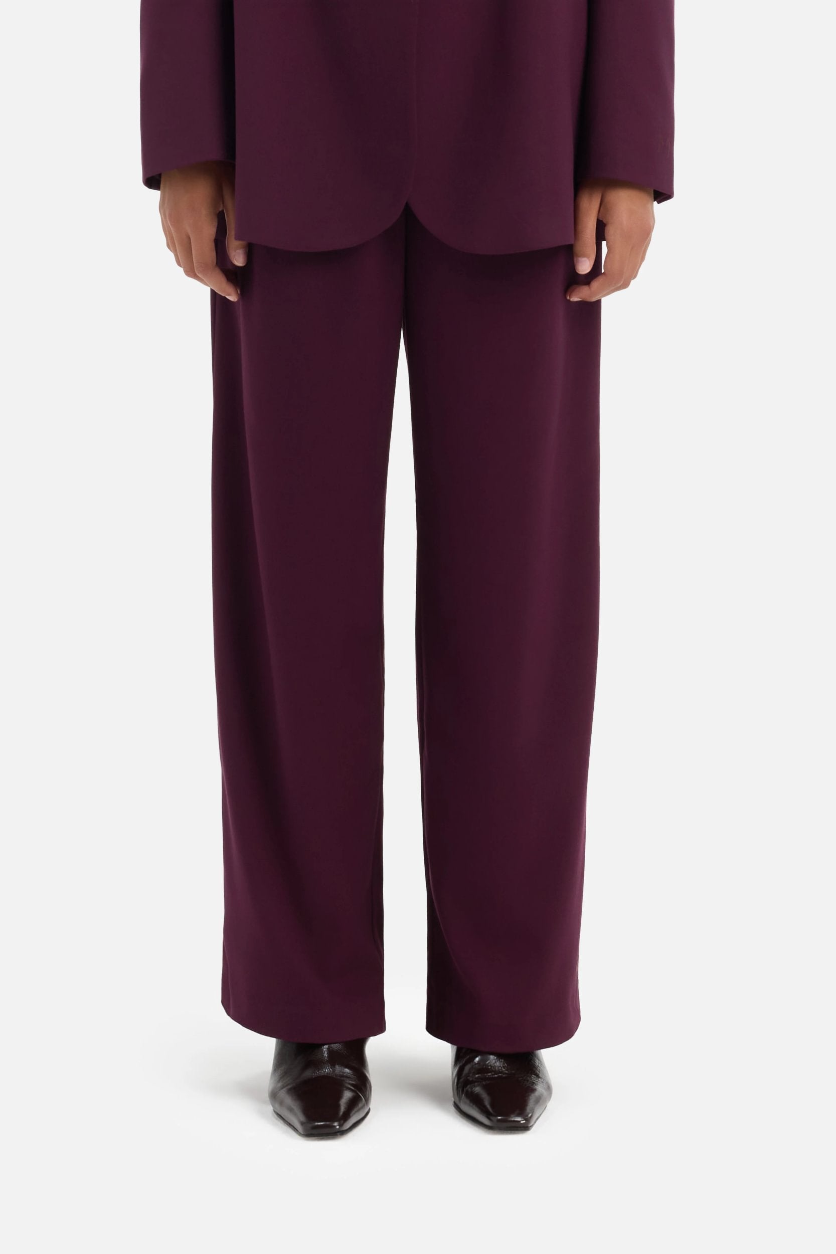 Pleated Trousers | Blackcurrant