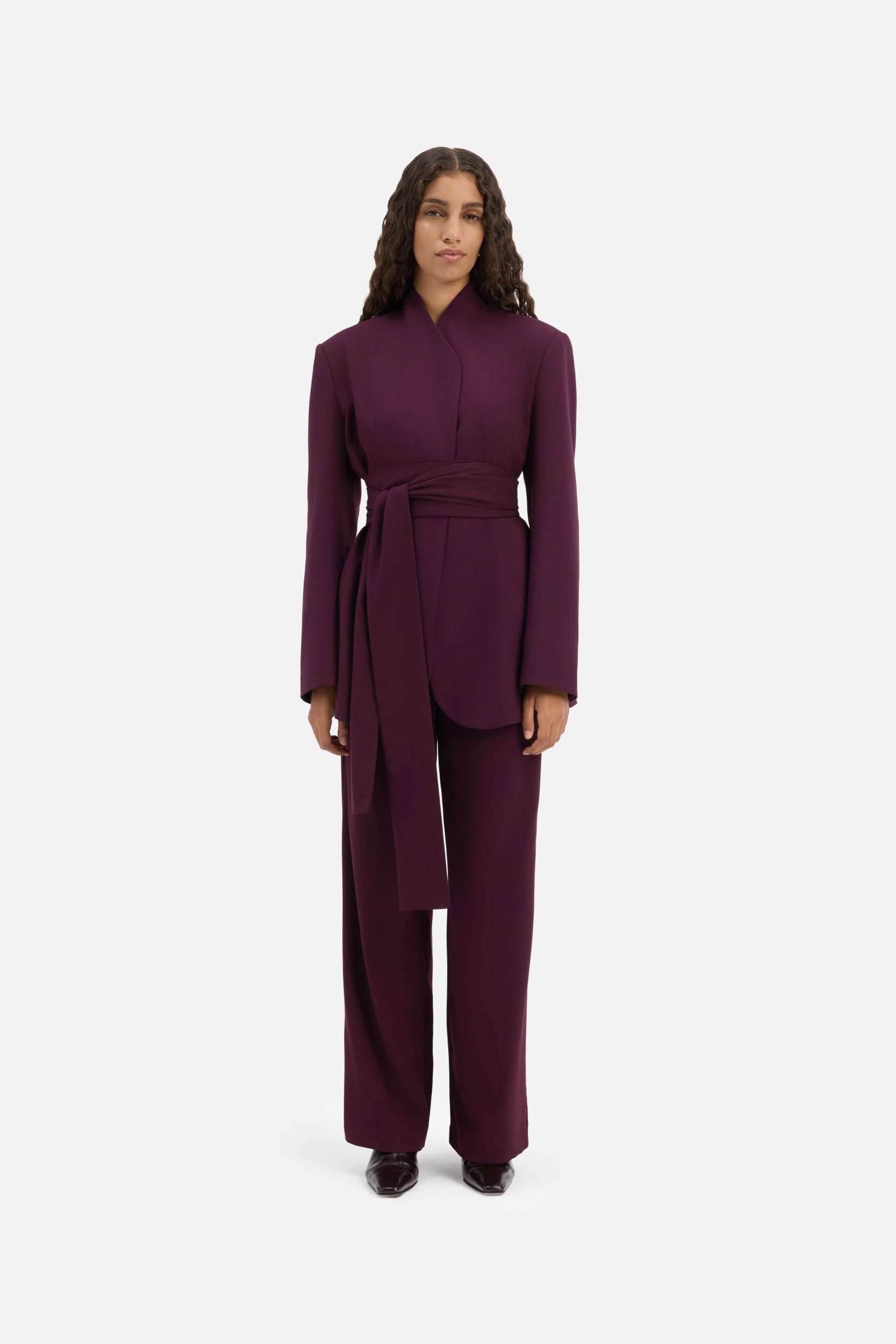 Pleated Trousers | Blackcurrant