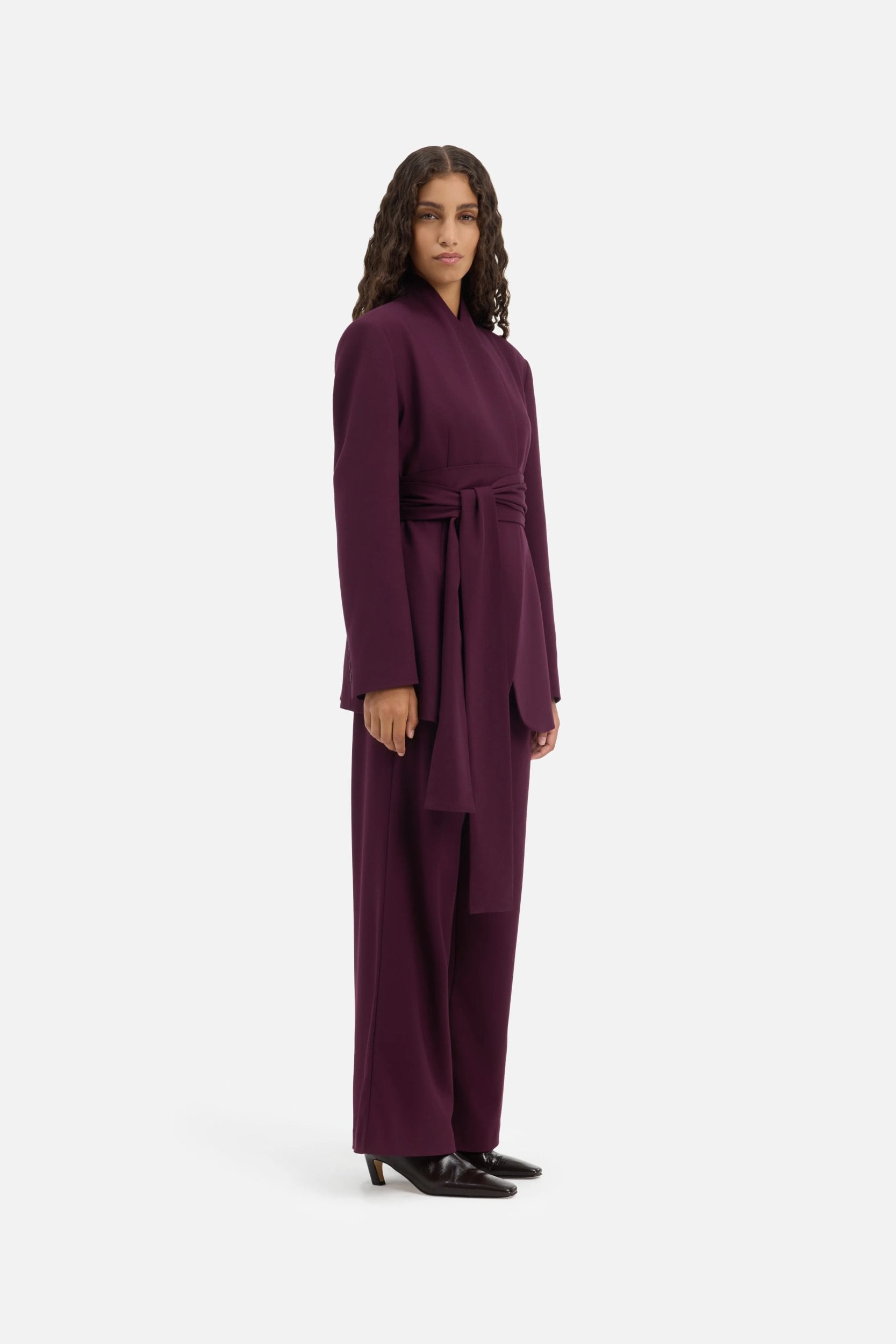 Pleated Trousers | Blackcurrant
