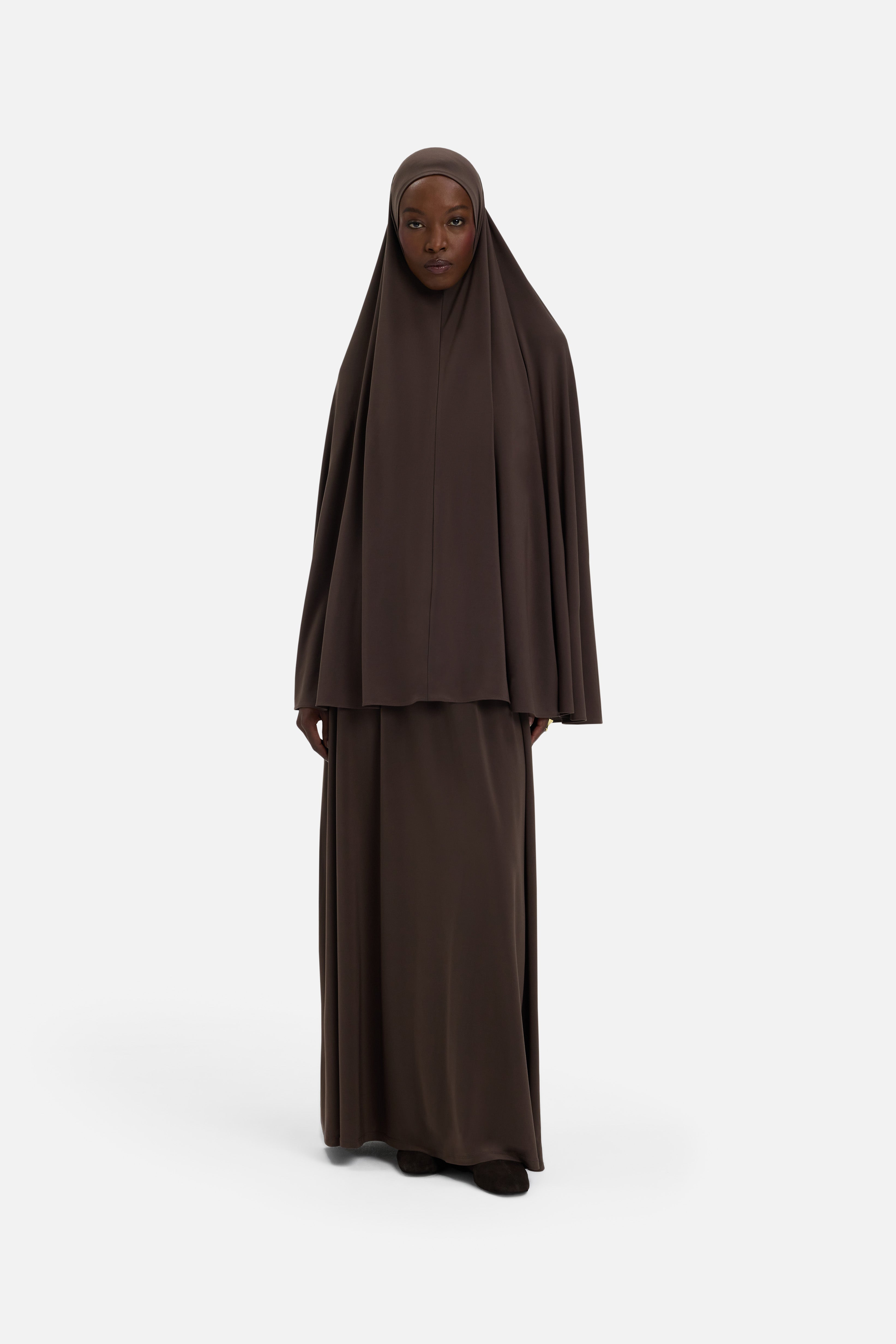 Premium Jersey Khimaar | Dark Brown