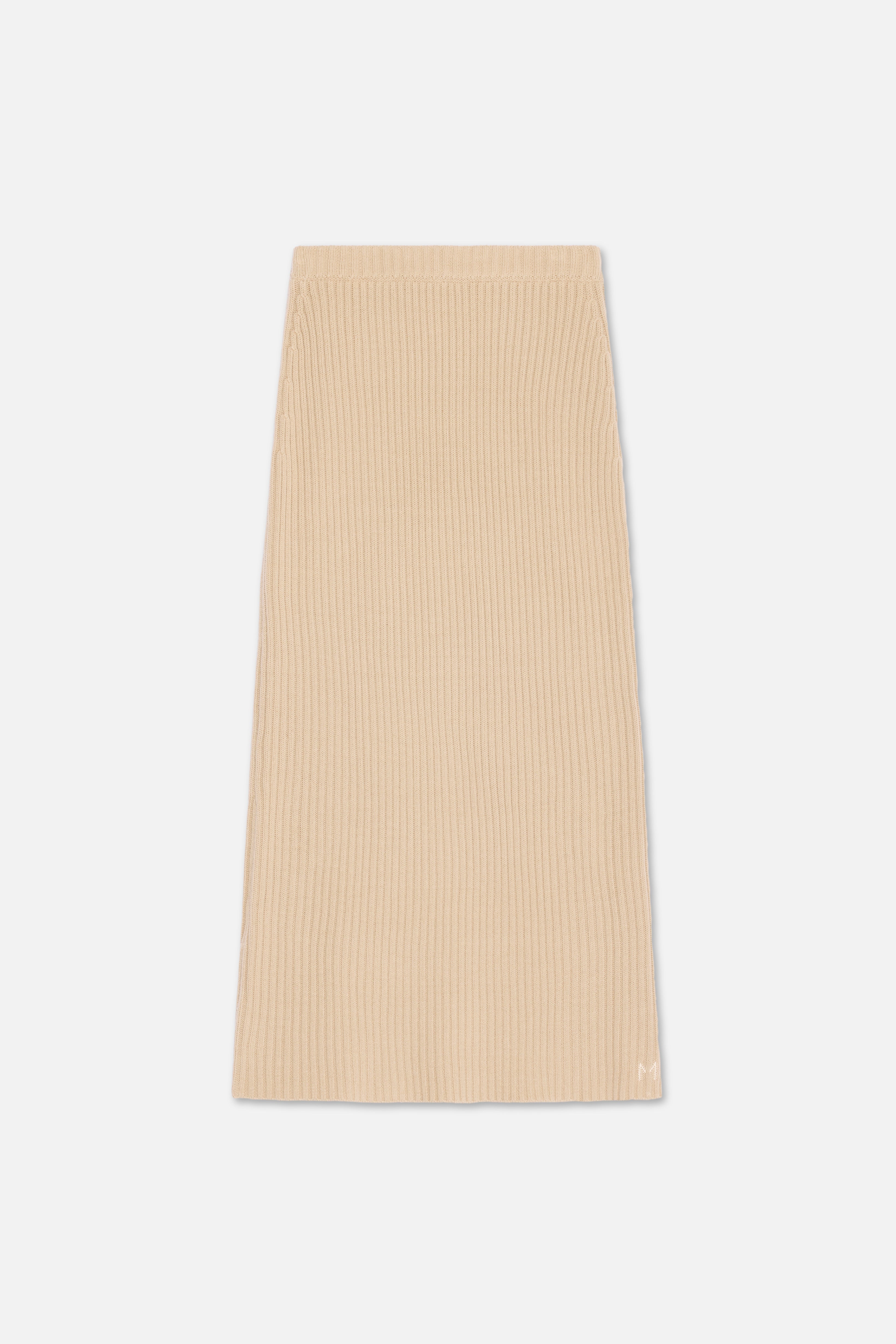 Ribbed Knit Skirt | Khaki