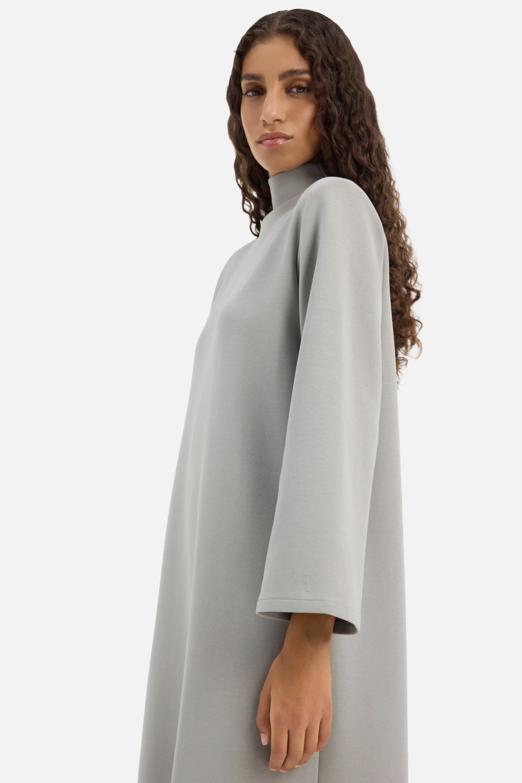 Relaxed Cotton Tee Dress | Pale Grey