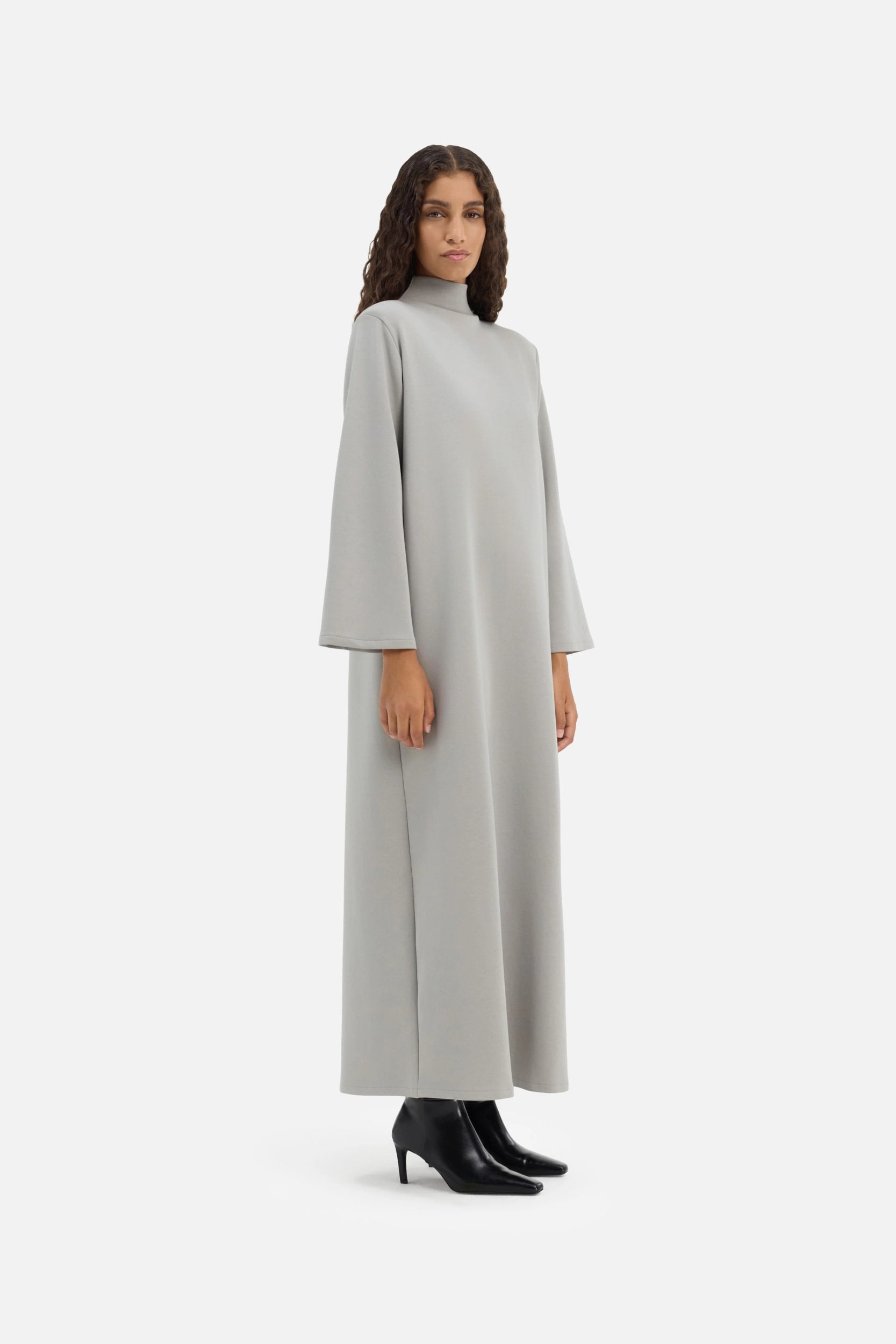Relaxed Cotton Tee Dress | Pale Grey