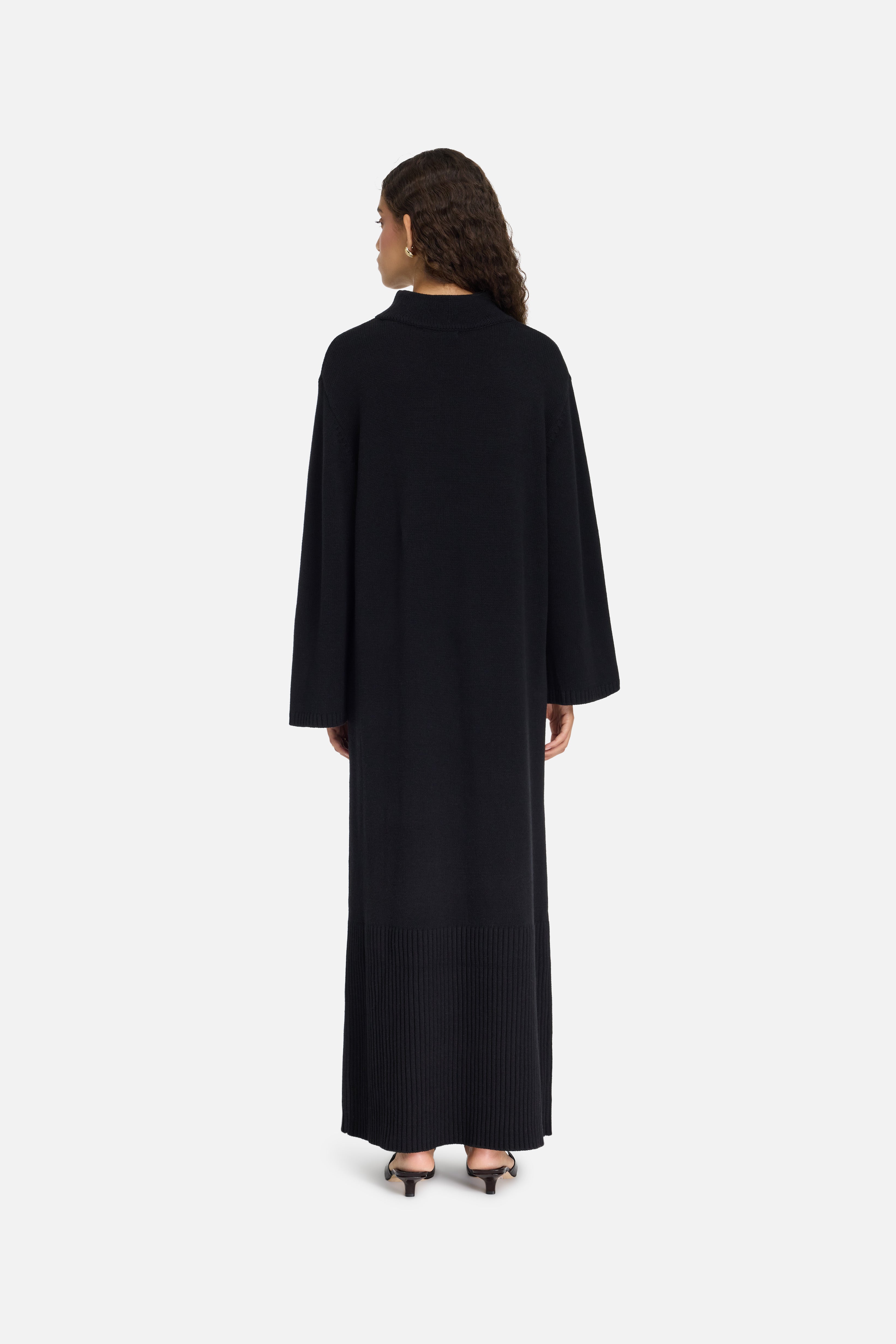 Ribbed Knit Dress | Black