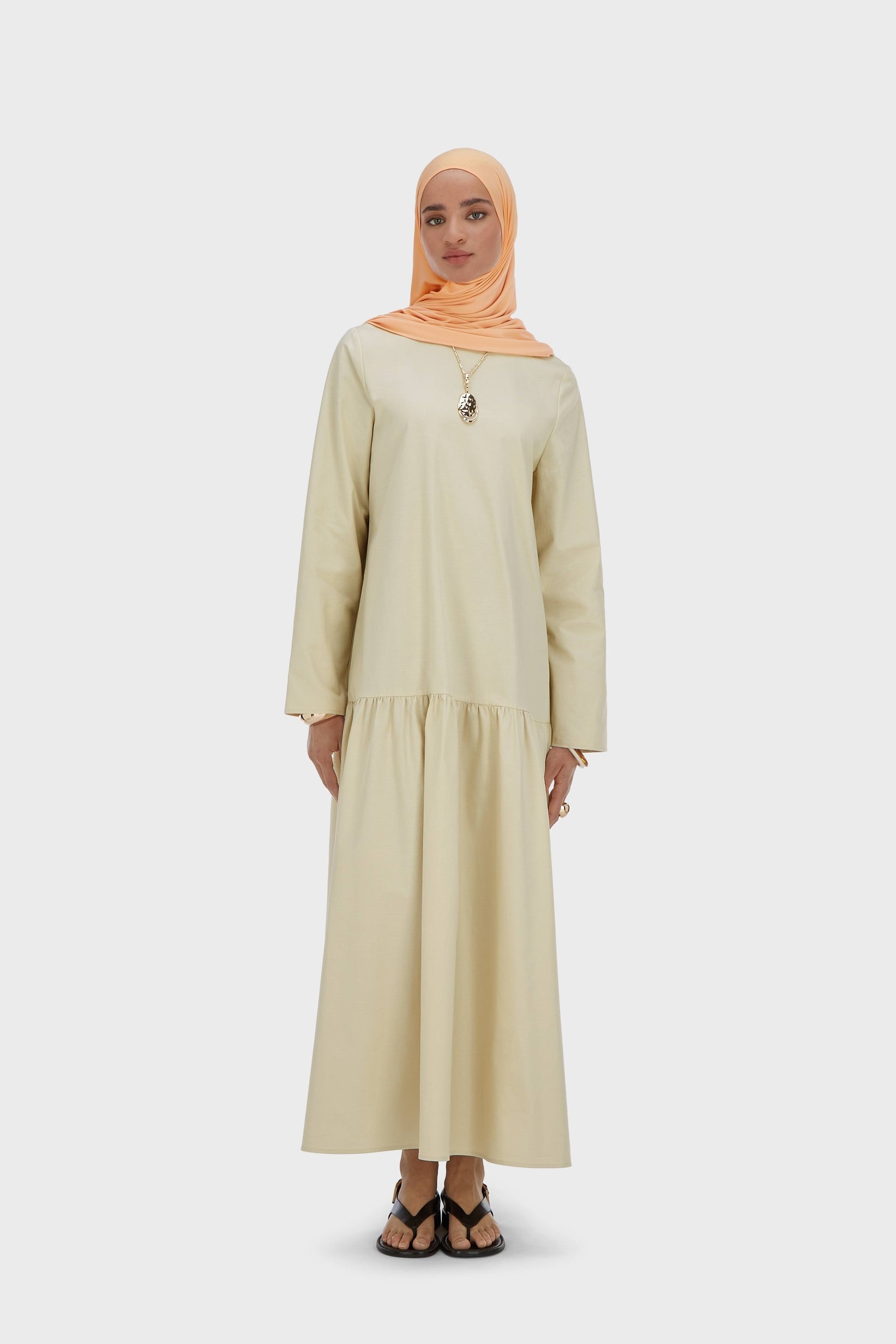 drop waist beige dress BCBG Max Azria main image 0