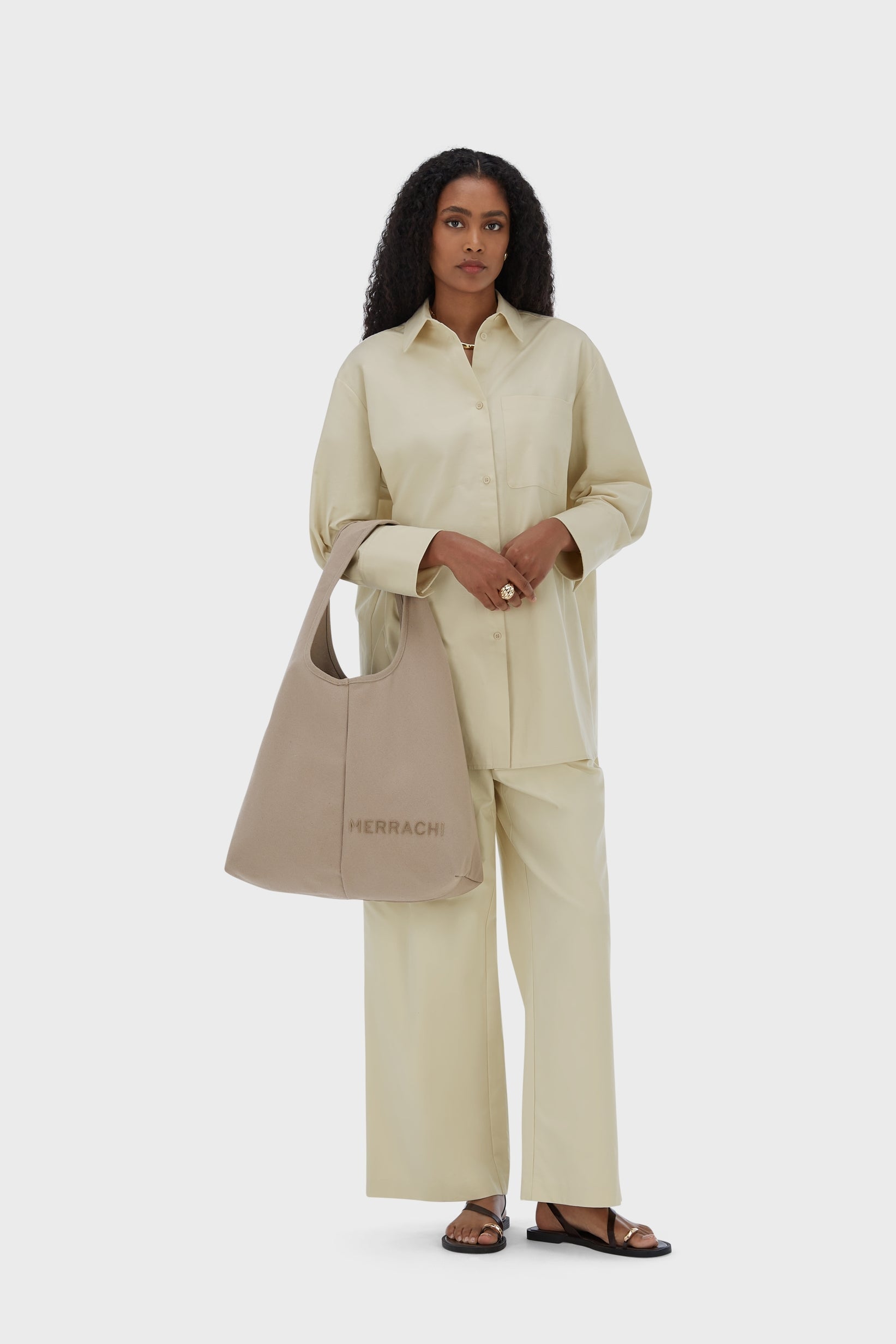 Oval Tote Bag | Taupe