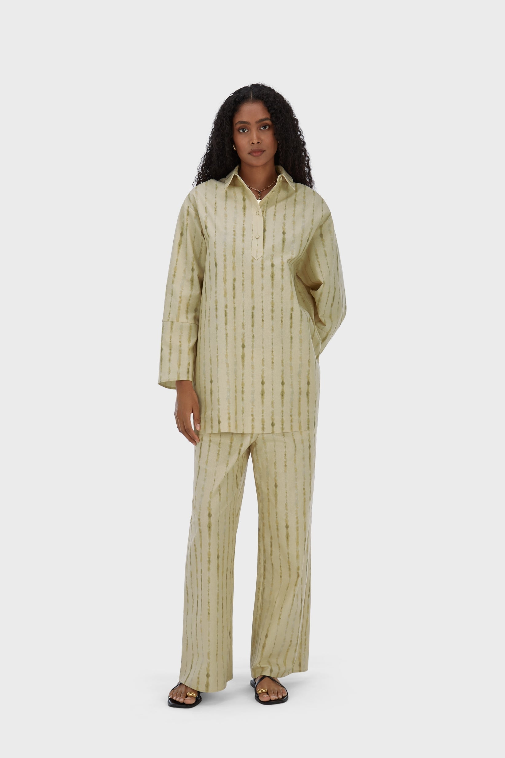 Shibori Pants | Soft Khaki