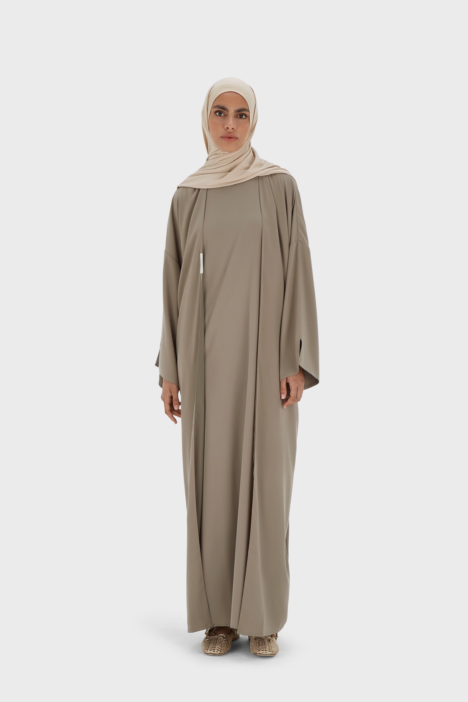 Sleeveless Woven Dress Short | Taupe