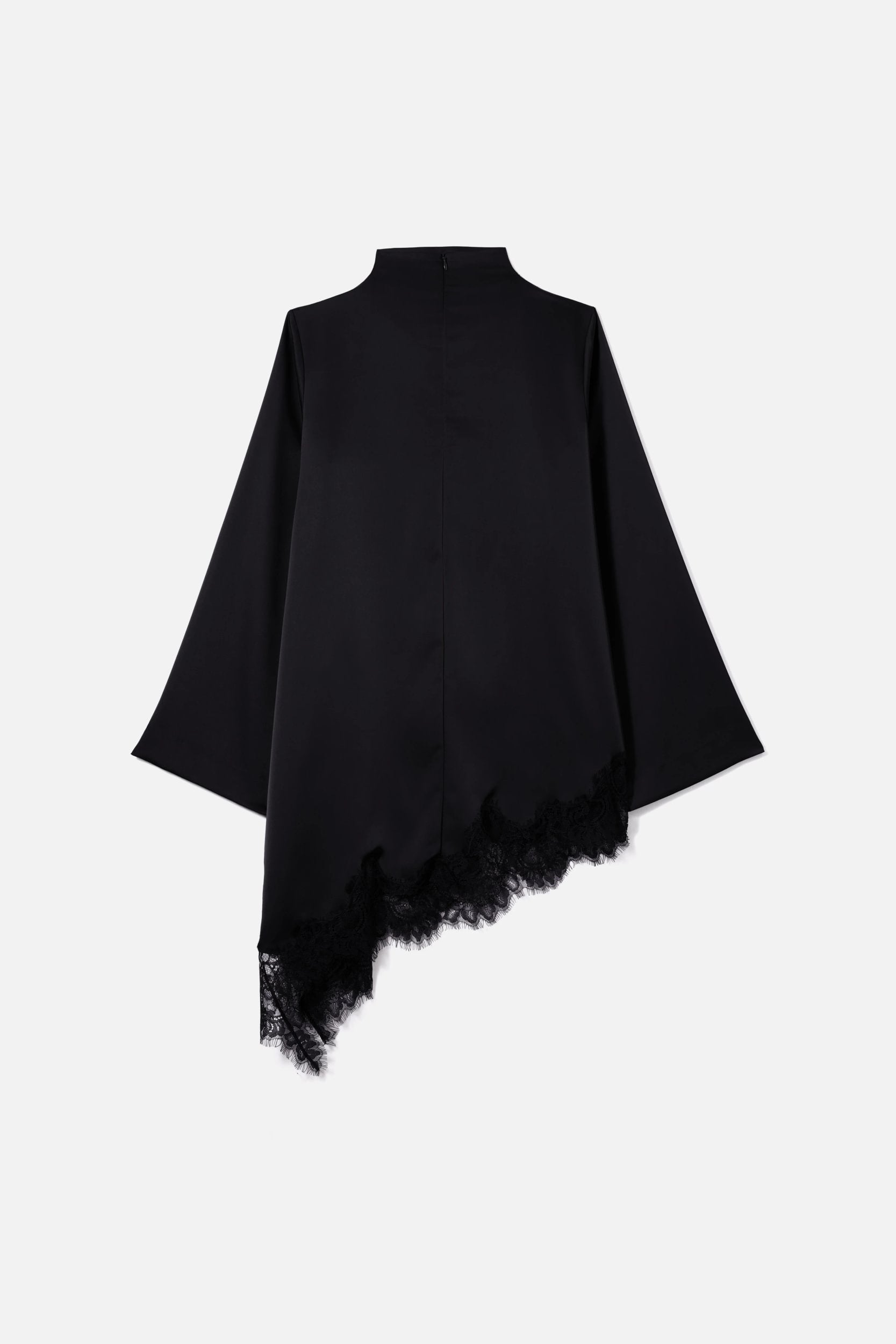 Satin Lace Top | Black