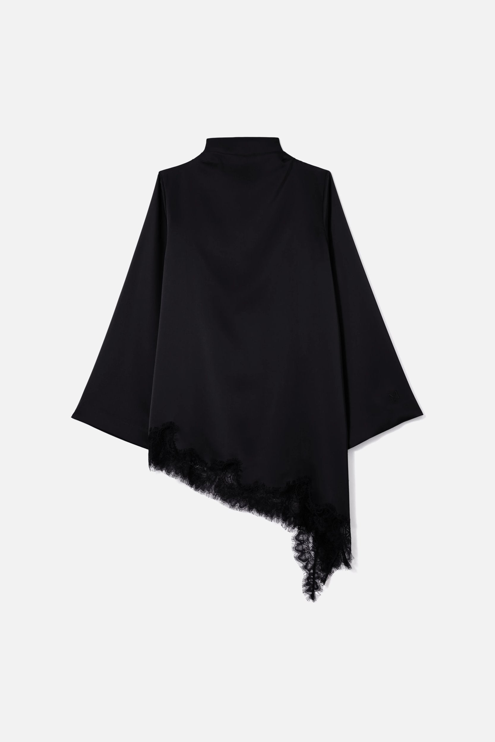 Satin Lace Top | Black