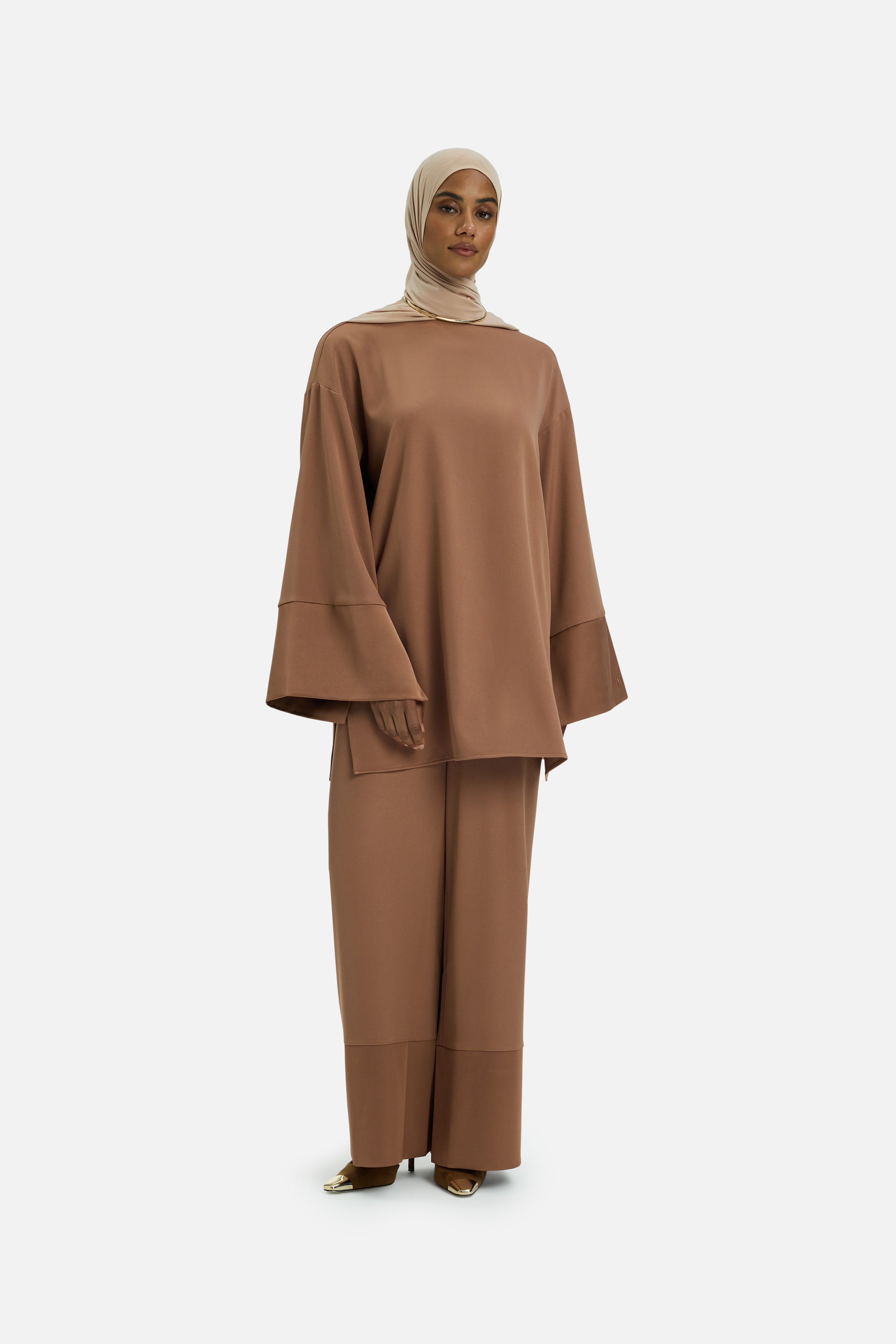 Satin Trim Trouser | Soft Bordeaux