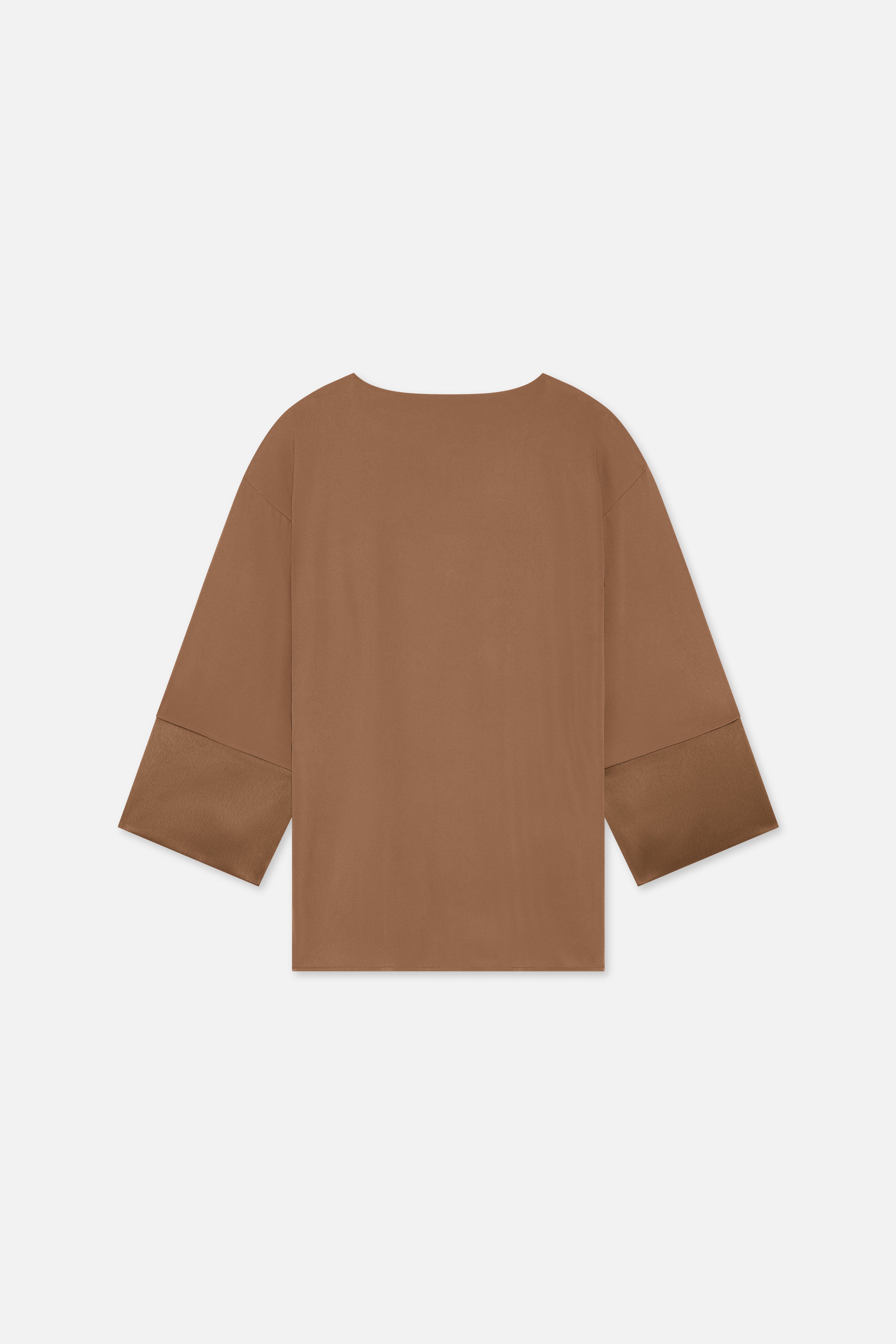 Satin Trim Blouse | Soft Bordeaux